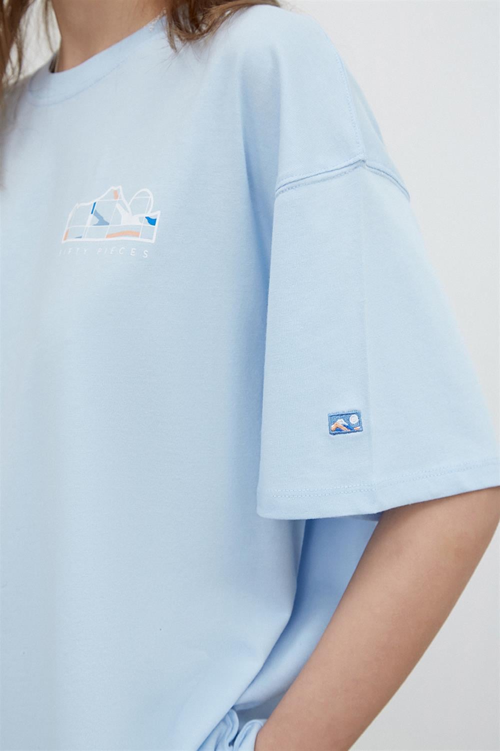 KADIN SIRT BASKILI OVERSIZE T-SHIRT