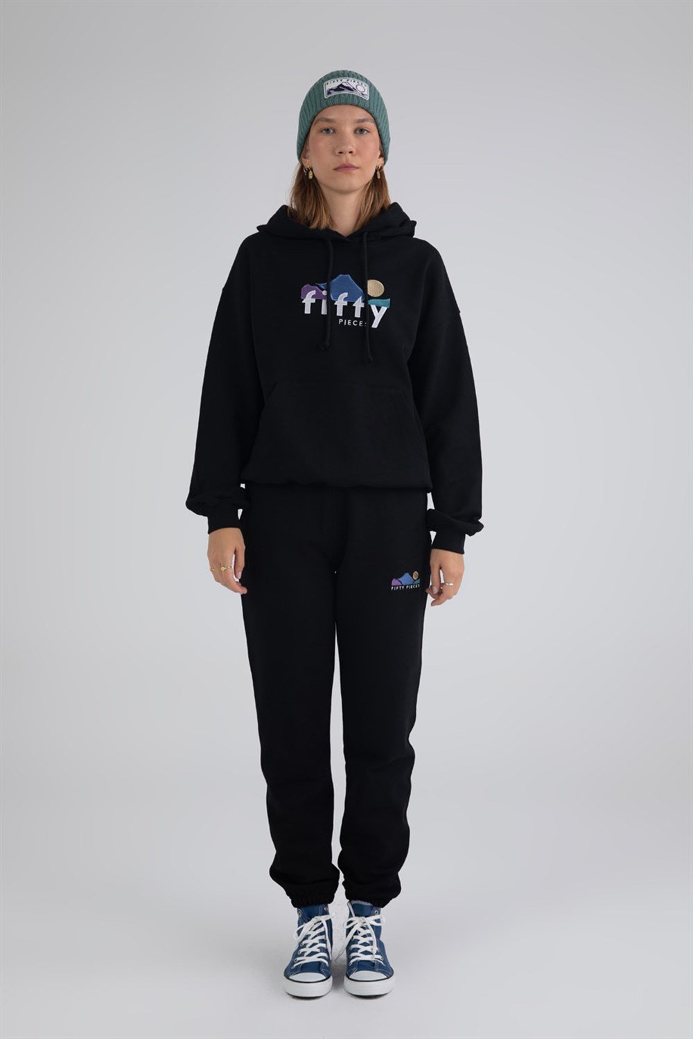 Kadın Siyah Boyfriend Fit Jogger