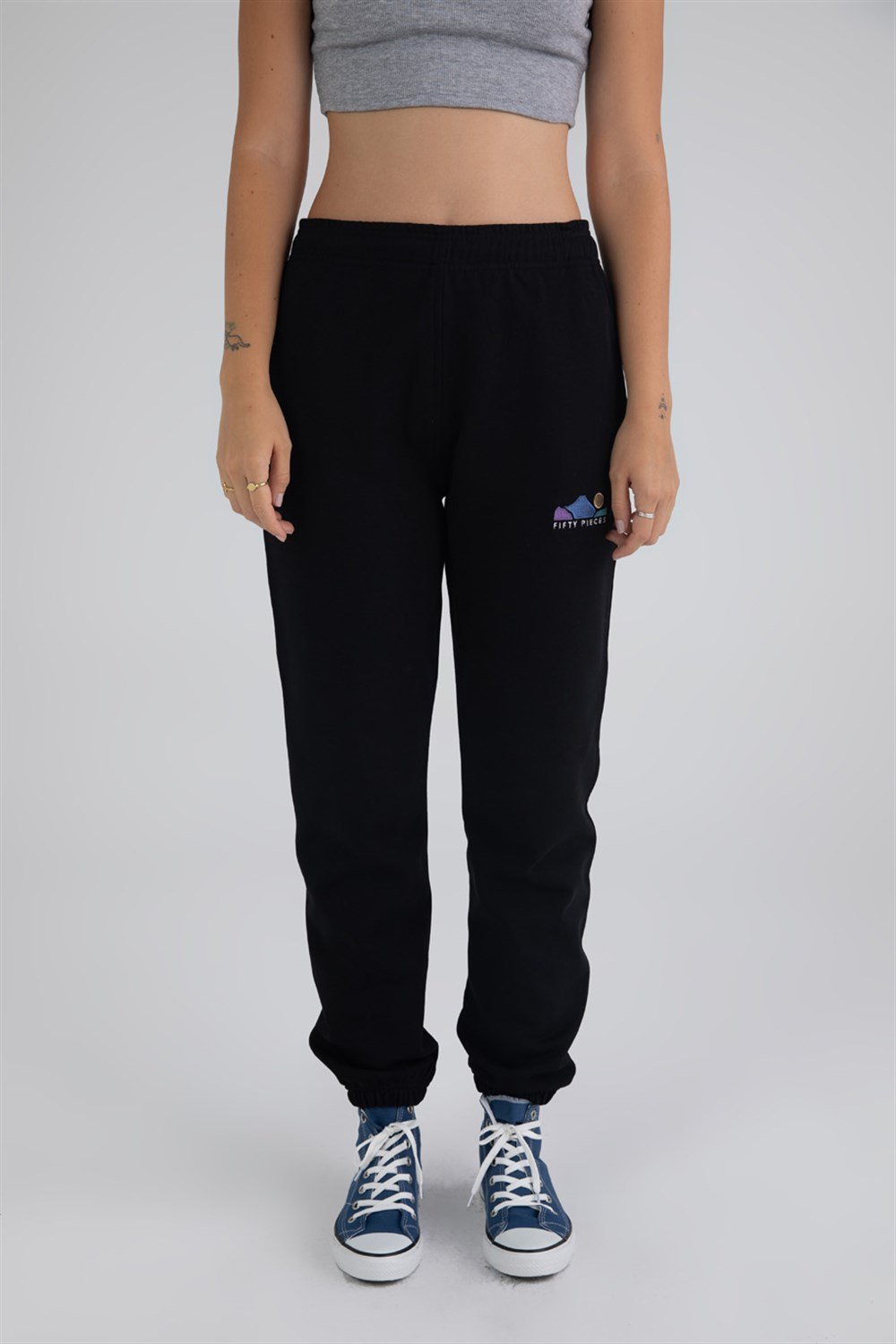 Kadın Siyah Boyfriend Fit Jogger