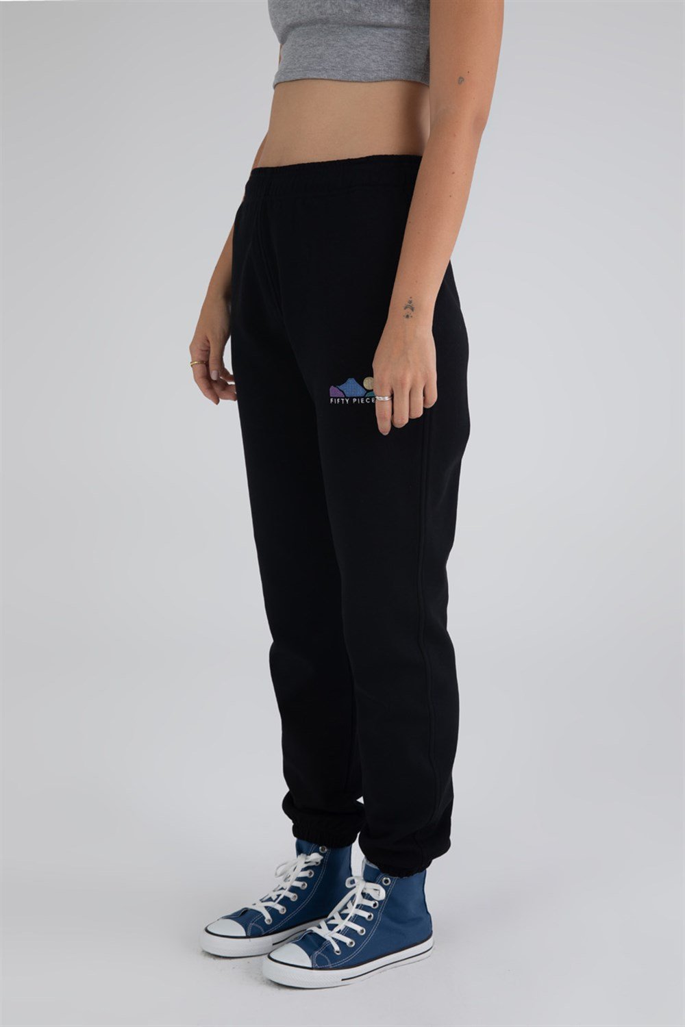 Kadın Siyah Boyfriend Fit Jogger