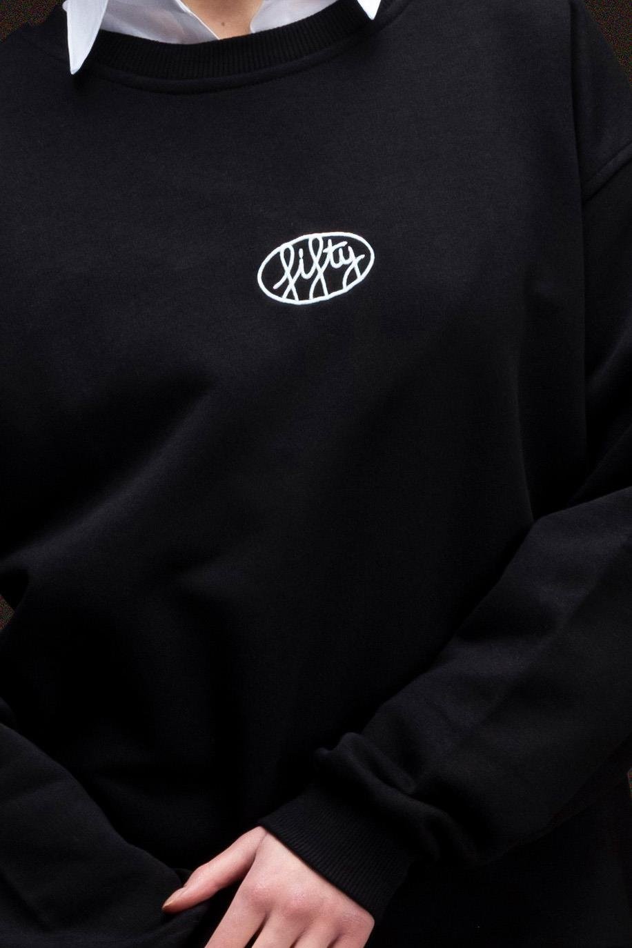 Kadın Siyah Oversize Sırt Baskılı Sweatshirt