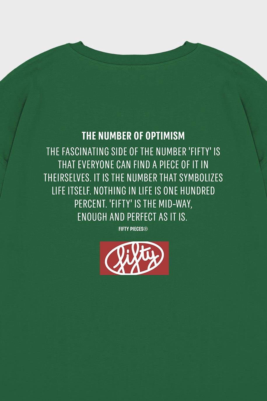 Kadın Yeşil Oversize Sırt Baskılı T-Shirt