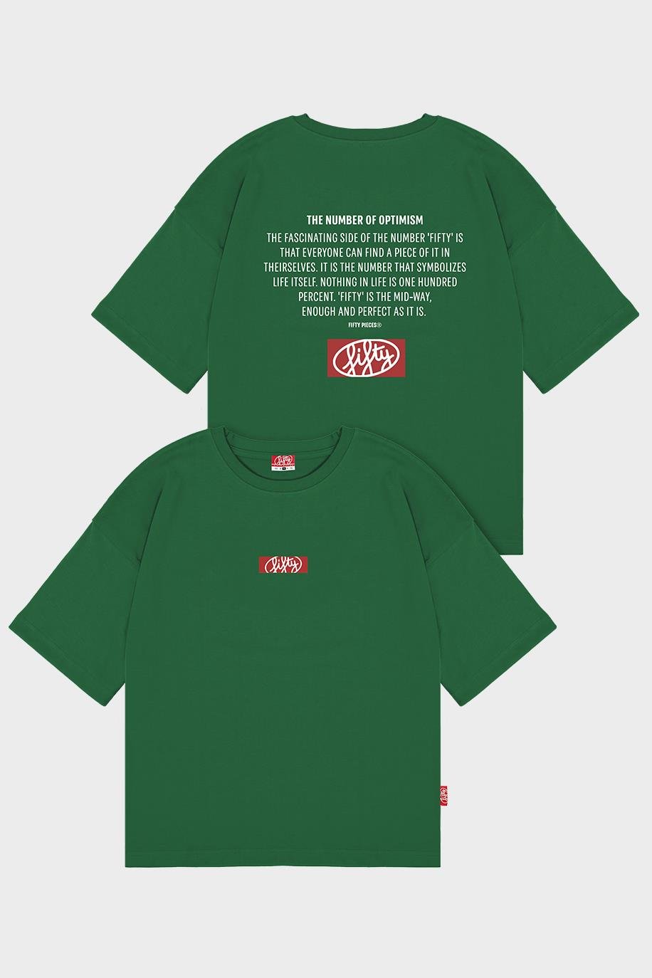 Kadın Yeşil Oversize Sırt Baskılı T-Shirt