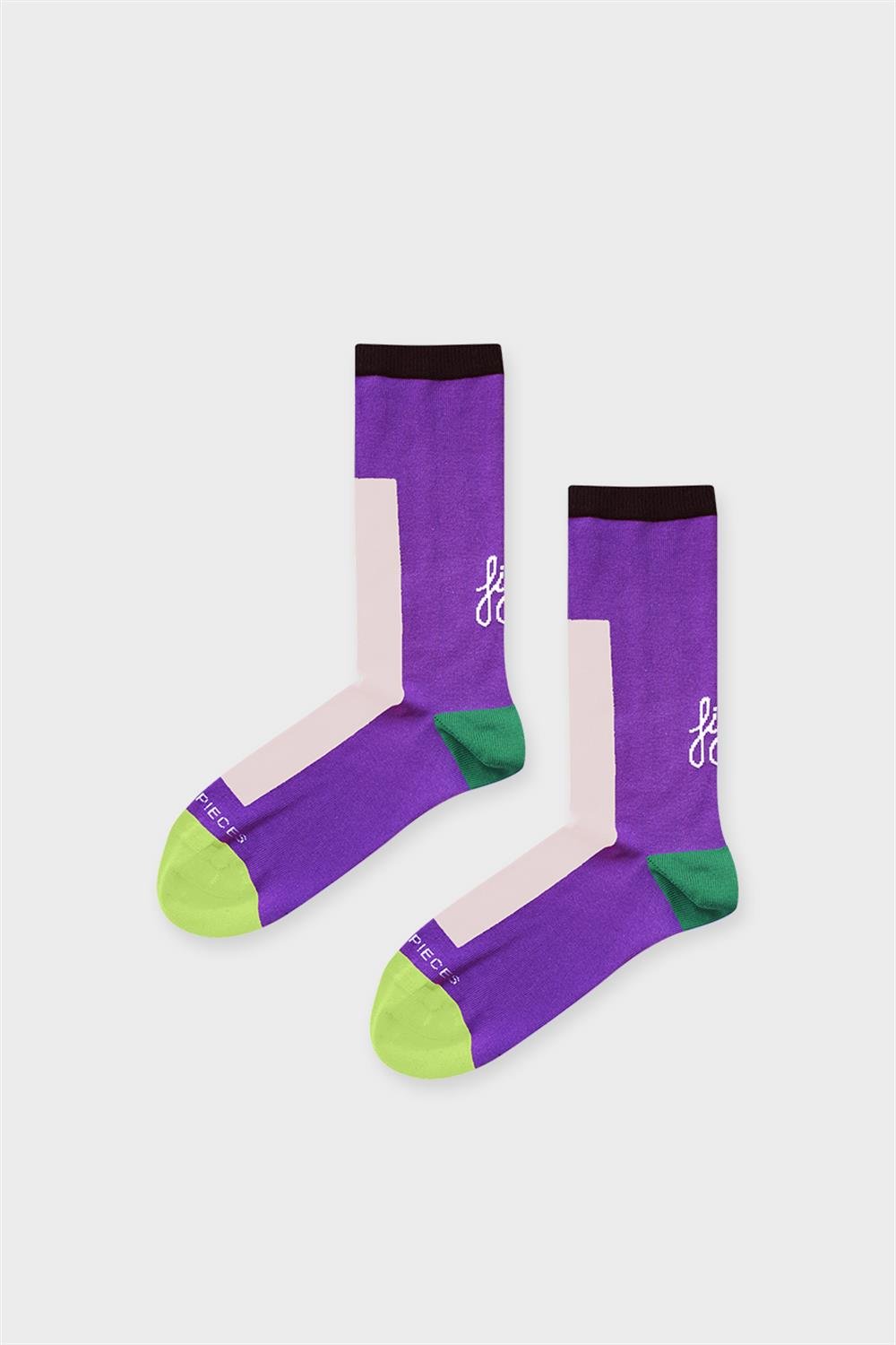 Kontrast Şeritli Çorap