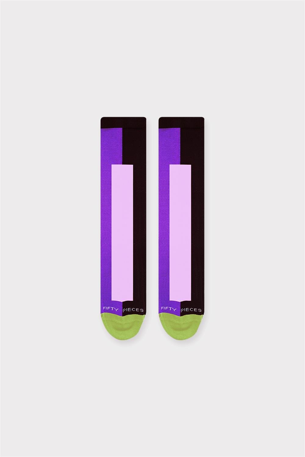 Kontrast Şeritli Çorap