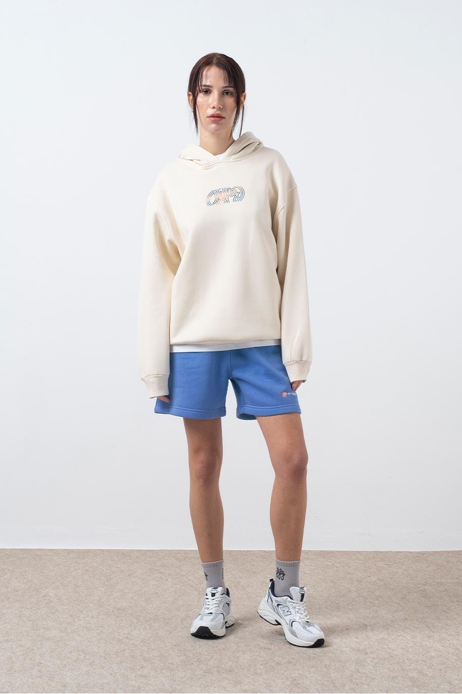 Mavi Bermuda Jogger Şort