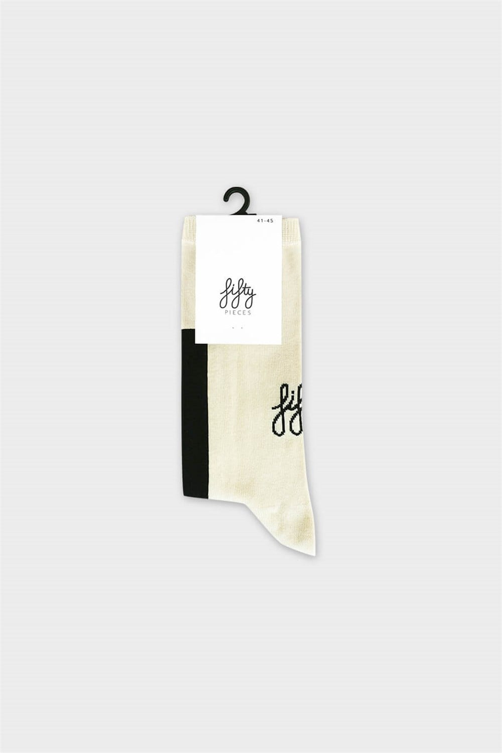 Contrast Colored Socks Stone-Black