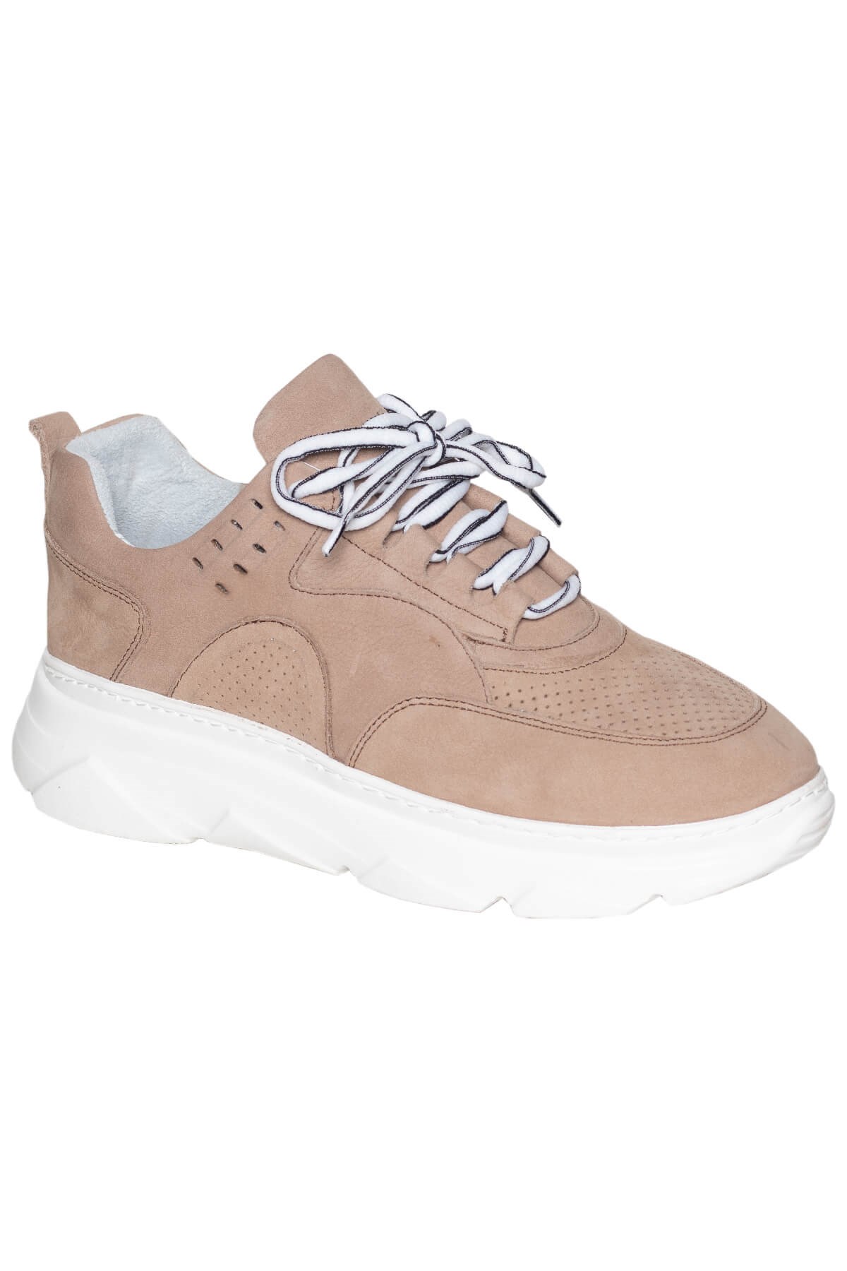 Hakiki Deri Bej Kadın Sneaker ITW8008BEW