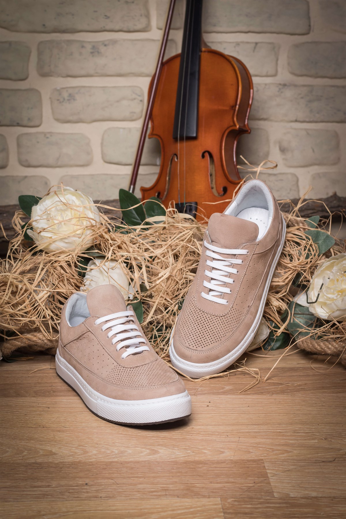 Hakiki Deri Bej Kadın Sneaker ITW8020BEW