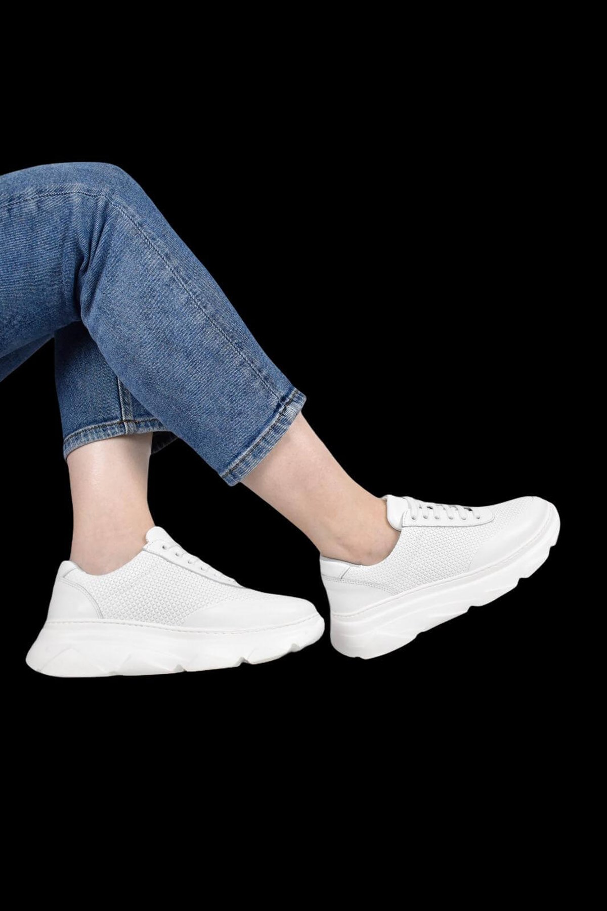 Hakiki Deri Beyaz Kadın Sneaker ITW1677WW
