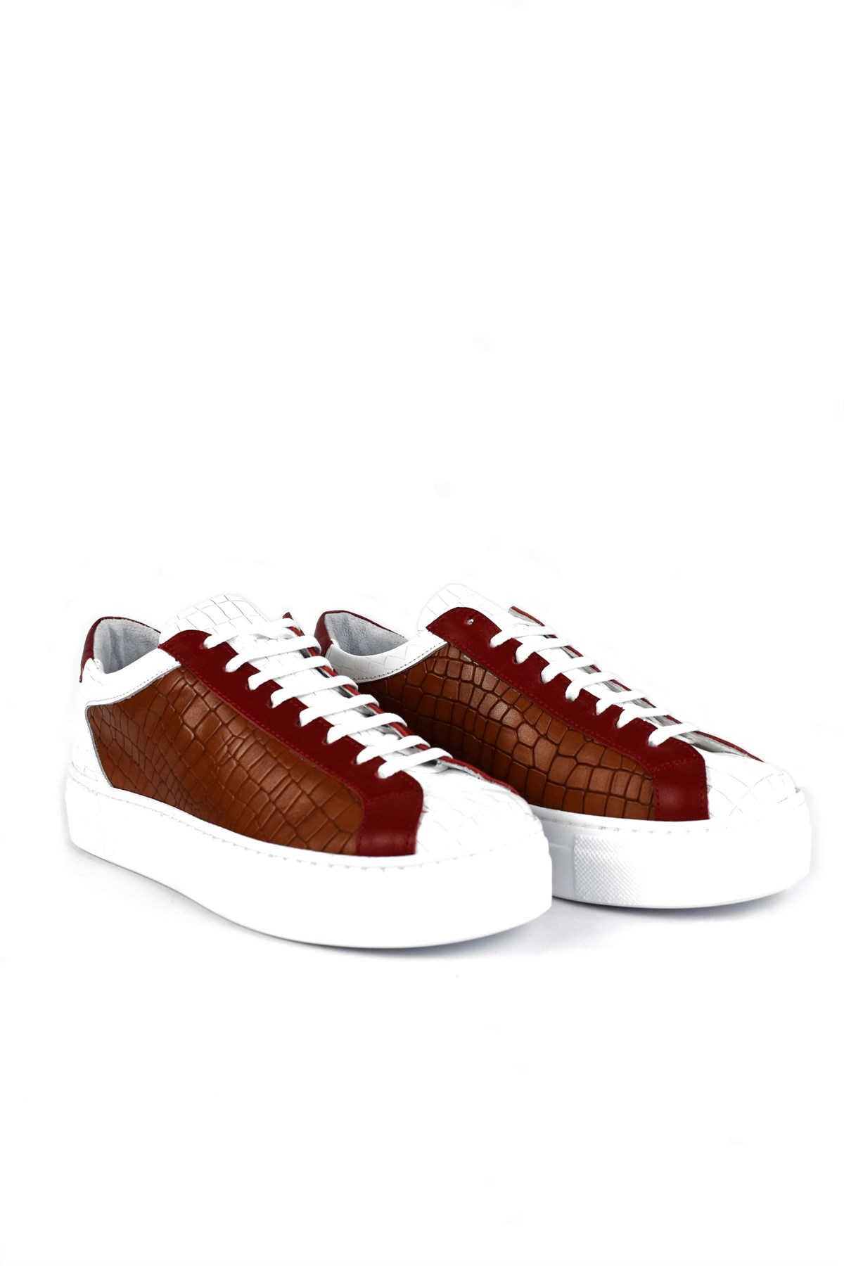 Hakiki Deri Beyaz Taba Kadın Sneaker  ITW500WCW
