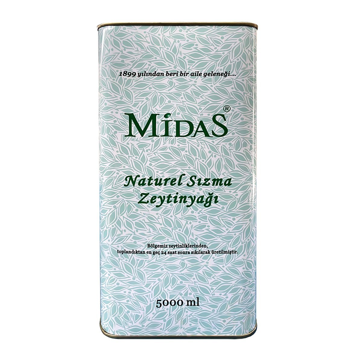 Midas Erken Hasat Soğuk Sıkım Natürel Sızma Zeytinyağı 5 L Teneke