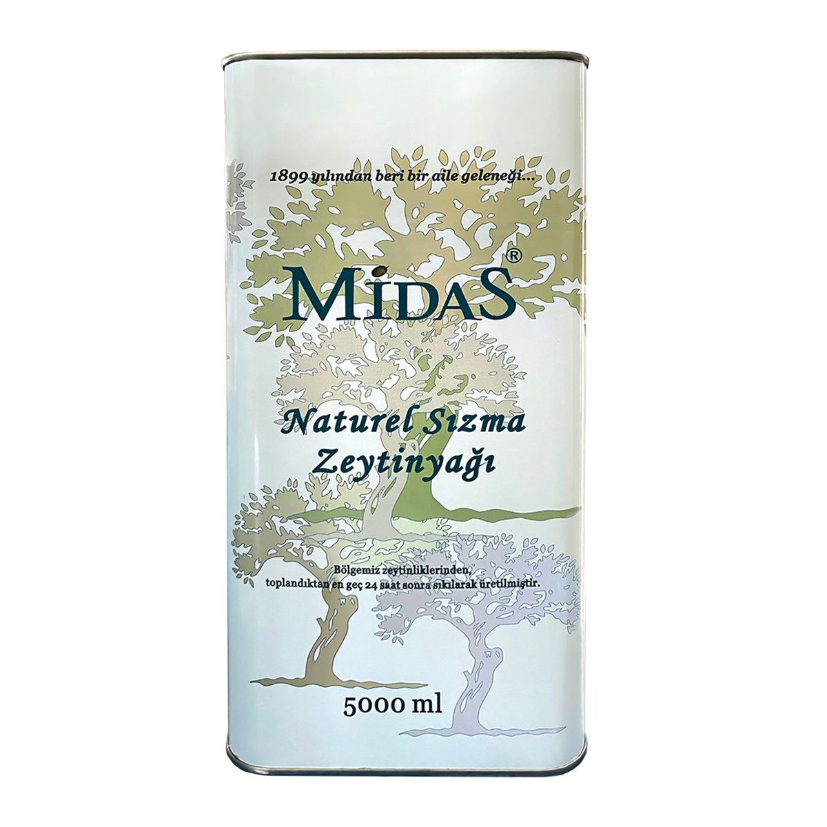 Midas Soğuk Sıkım Natürel Sızma Zeytinyağı 5 L Teneke
