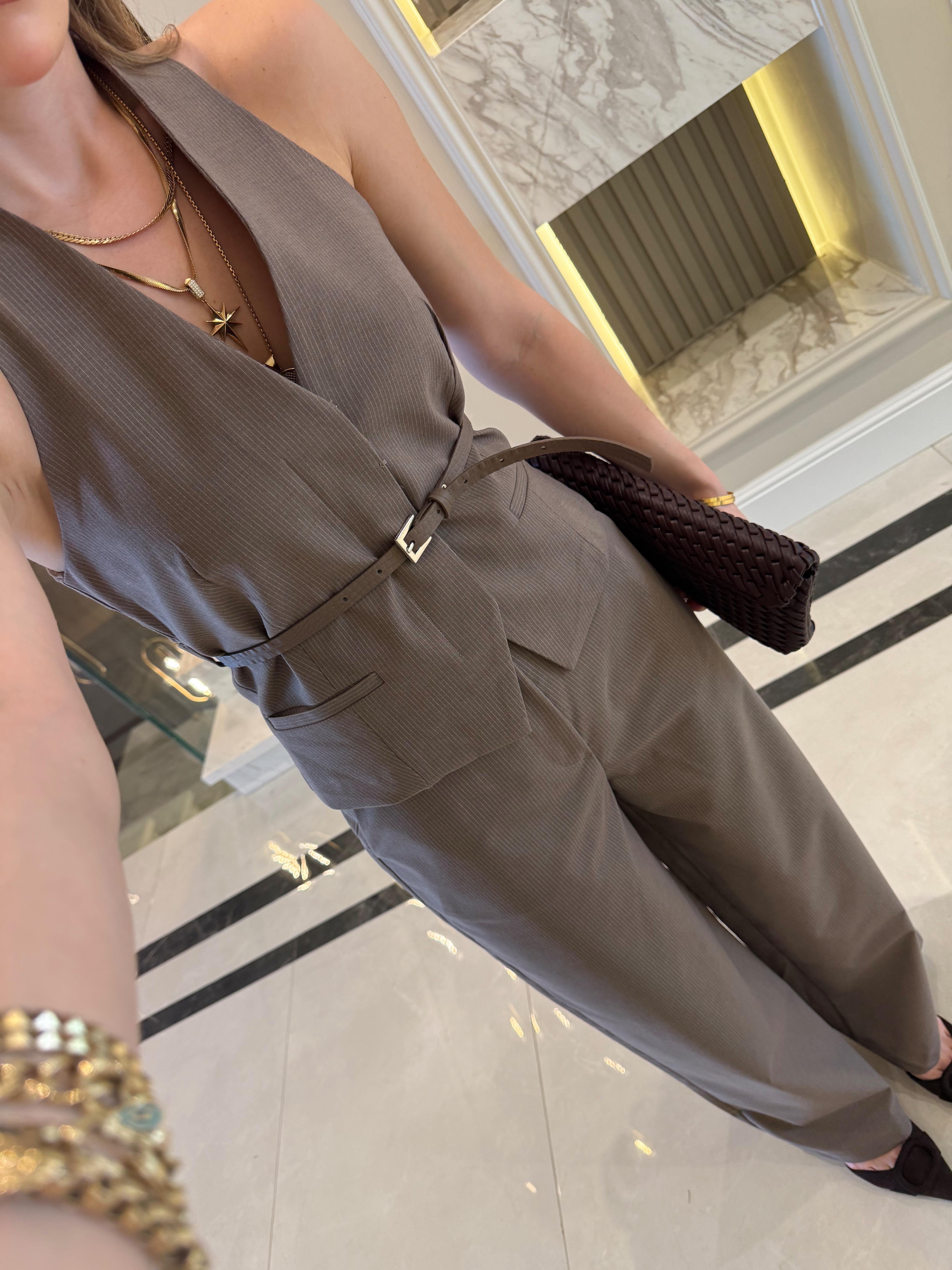 Açık Kahve Yelek Pantolon Takım -9569