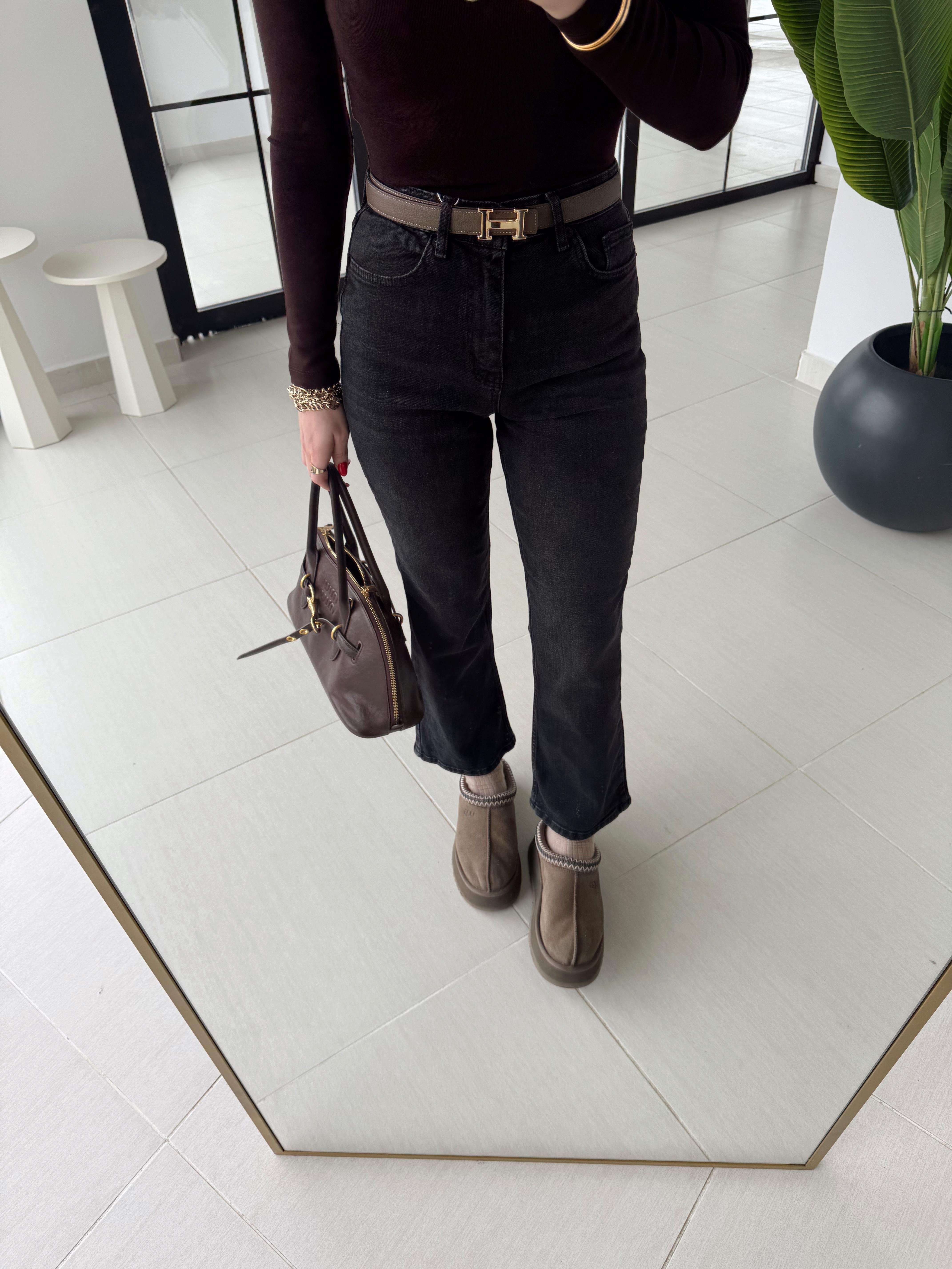 Antrasit  Orjinal Marka CS Etiketli Mini  Flared Jean