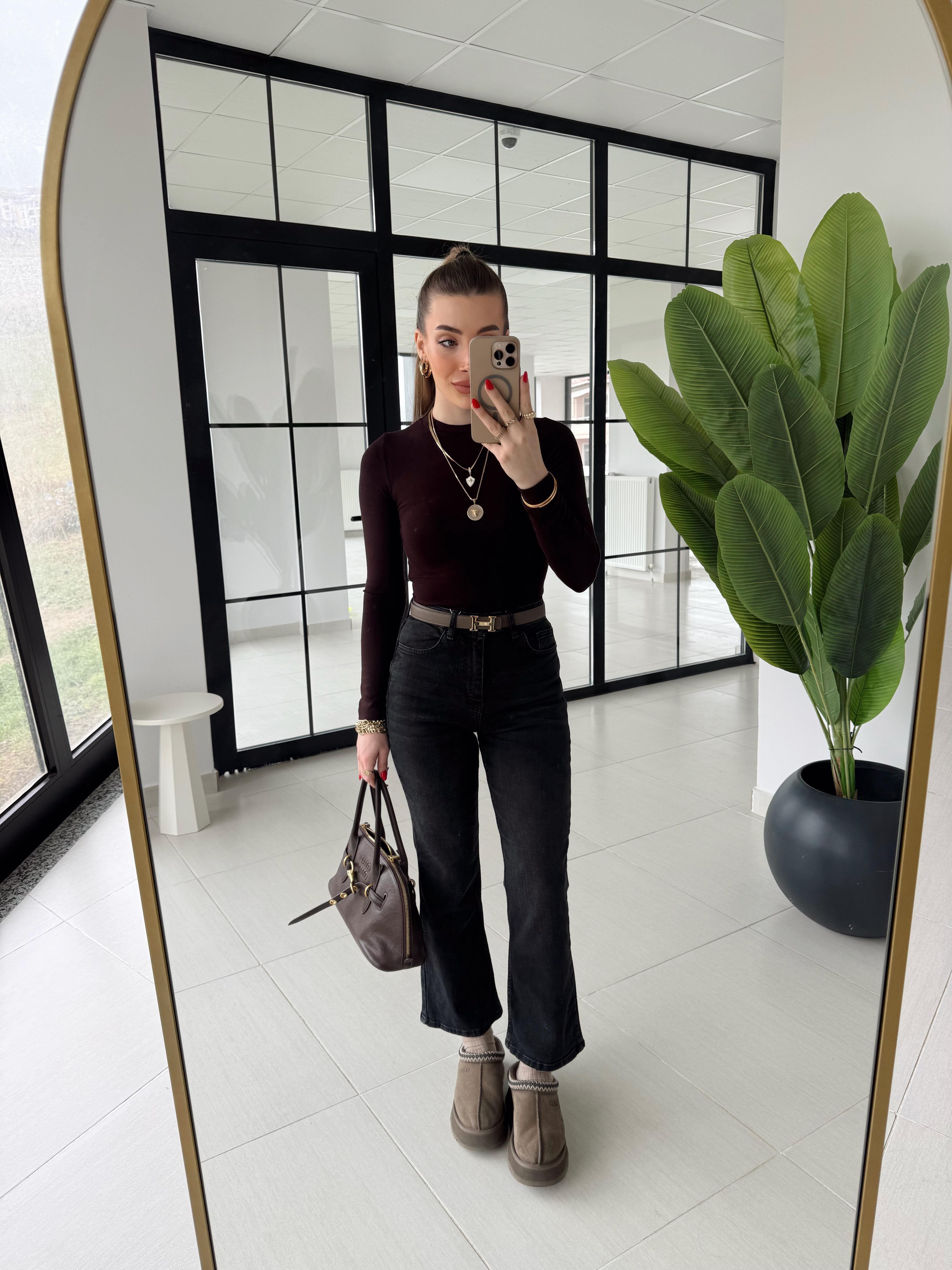 Antrasit  Orjinal Marka CS Etiketli Mini  Flared Jean