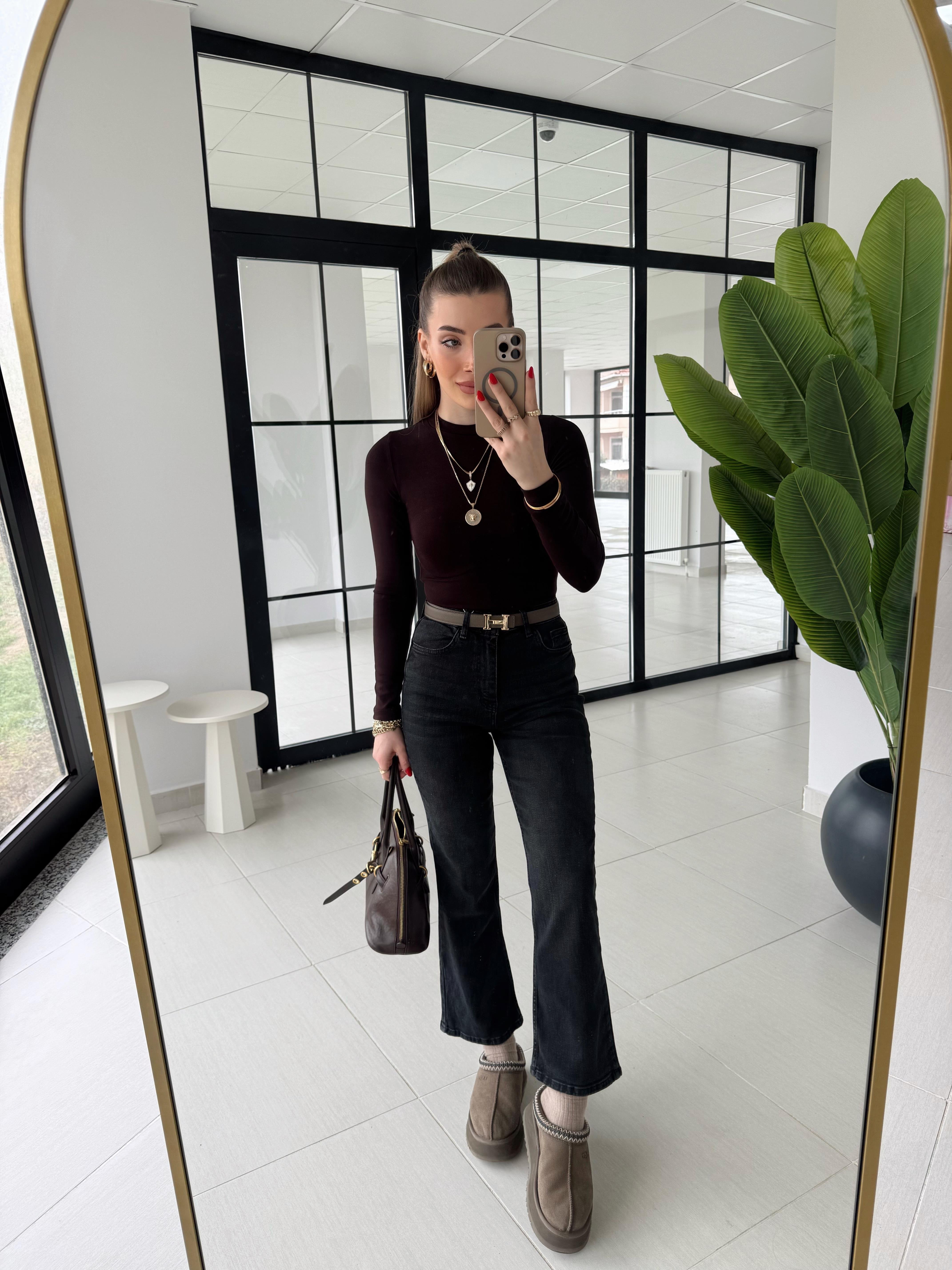 Antrasit  Orjinal Marka CS Etiketli Mini  Flared Jean