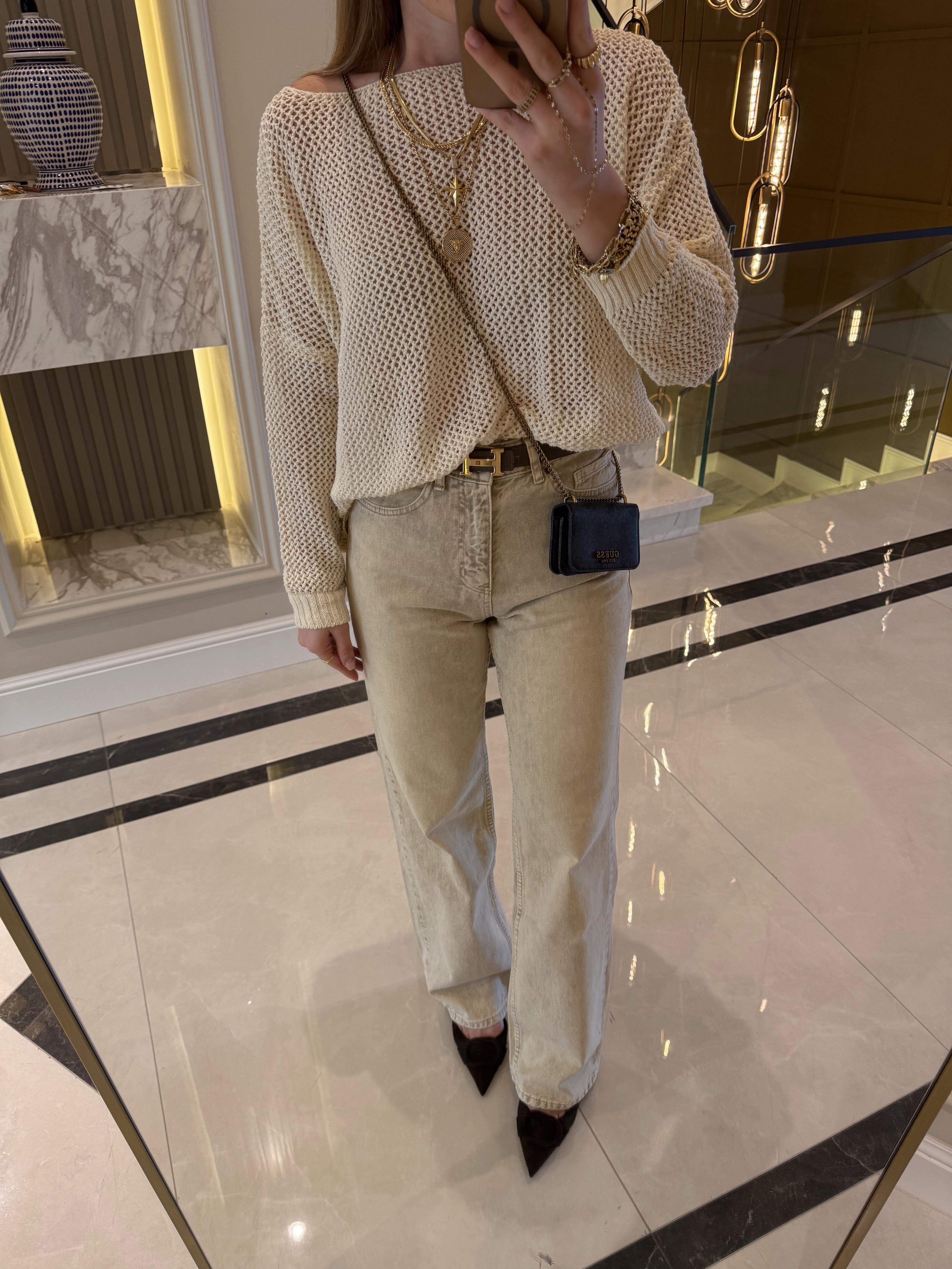 Bej Yıkamalı Orj Marka Straight Jean ZR