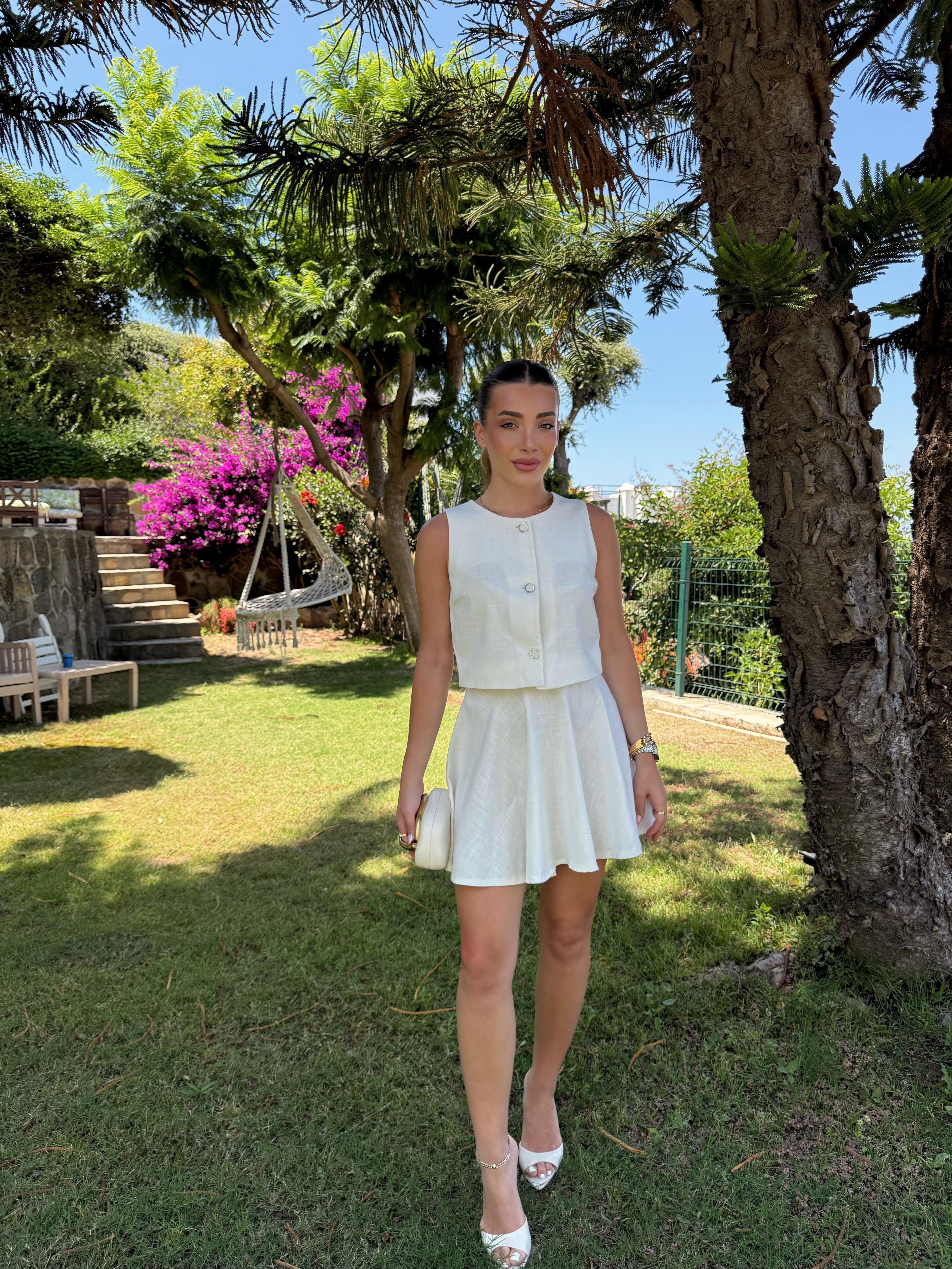 Beyaz İkili Fes Takım