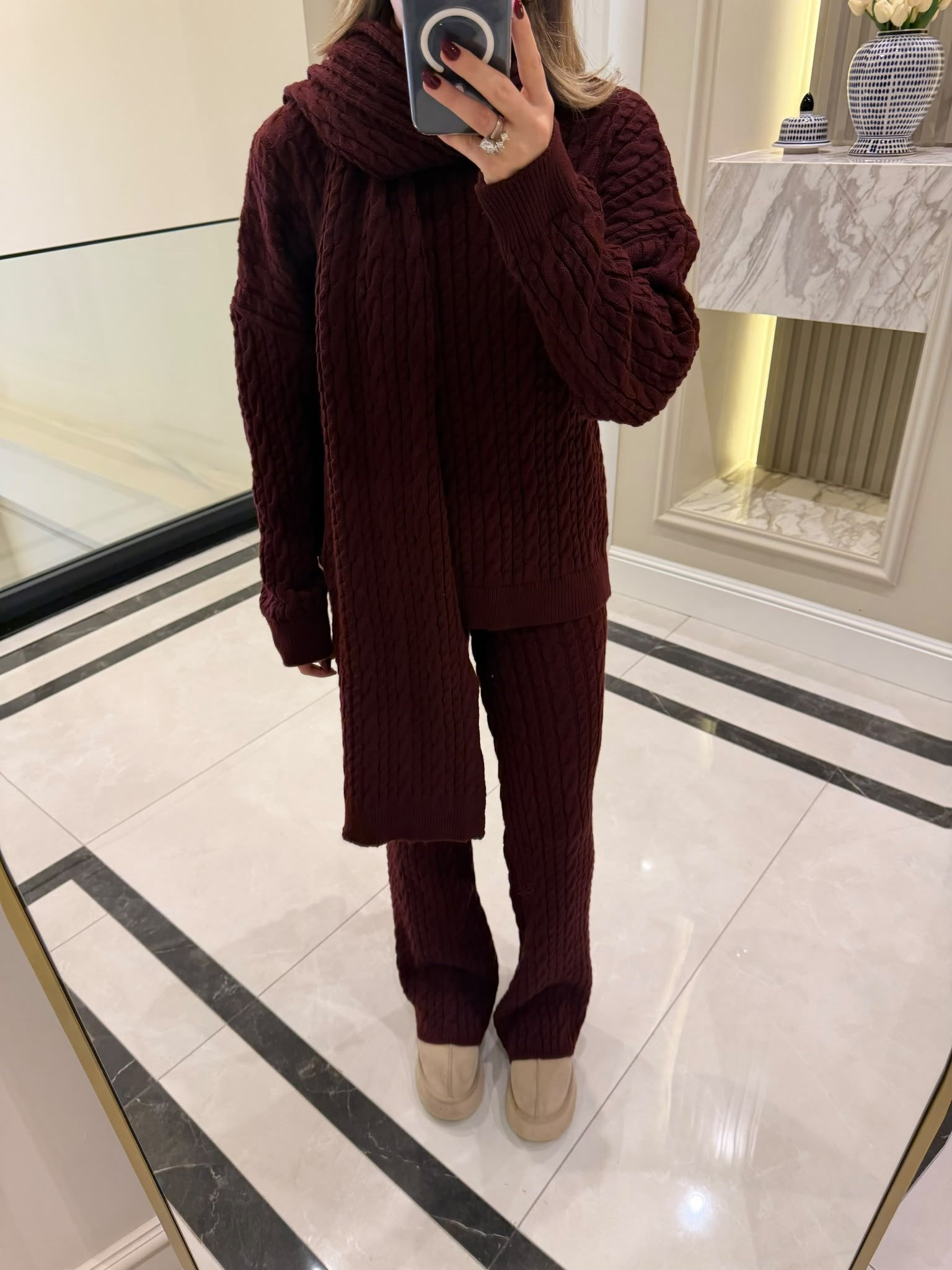 Bordo Atkılı İkili Takım