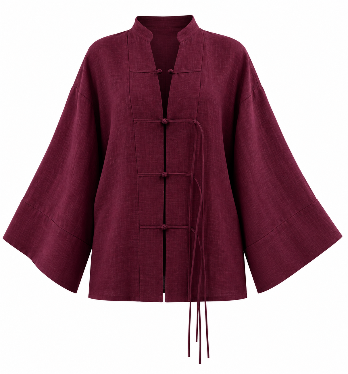 Bordo İp Bağcıklı Gömlek - 5098