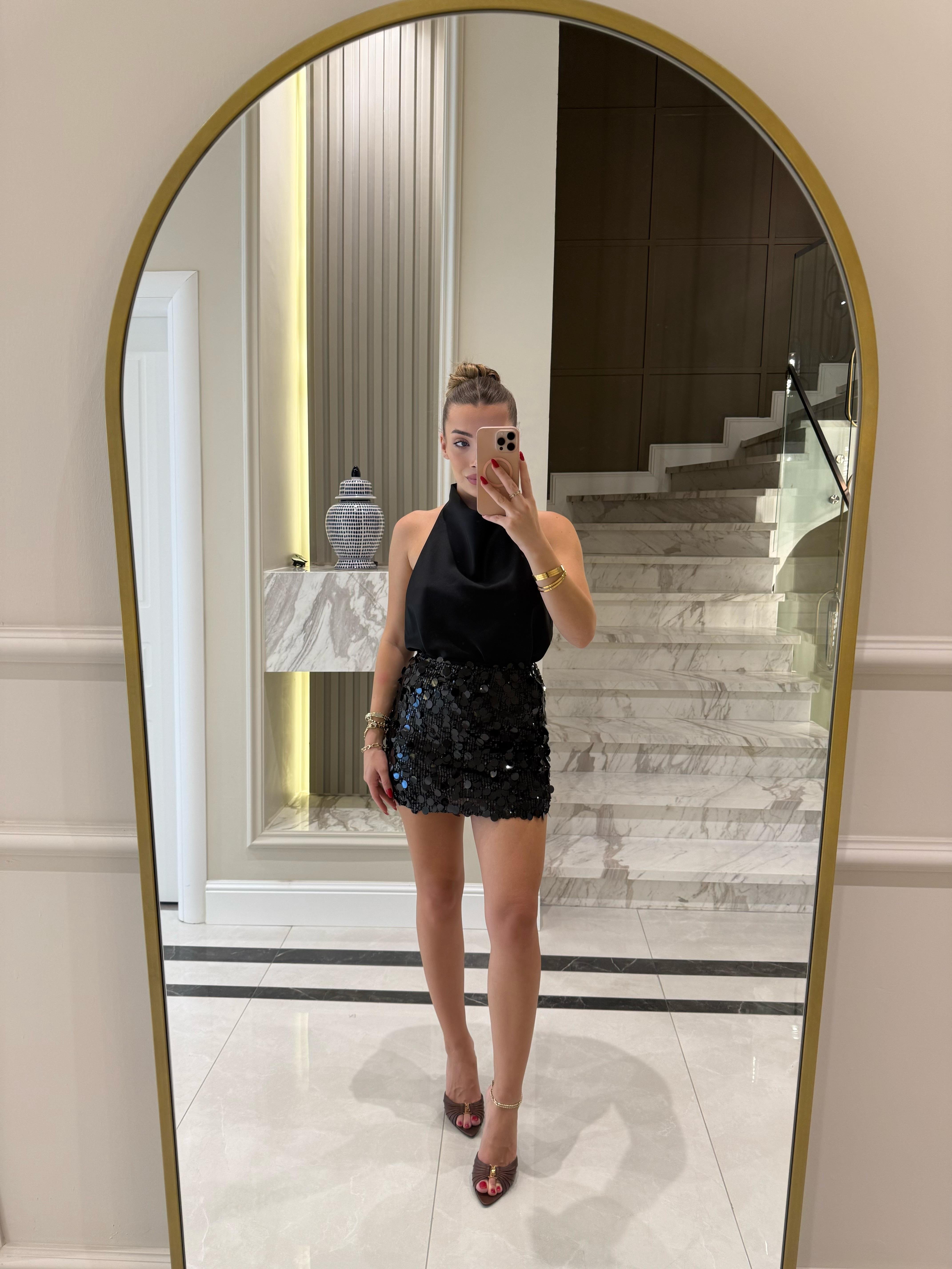 Bronz  Pul Payet Mini Etek