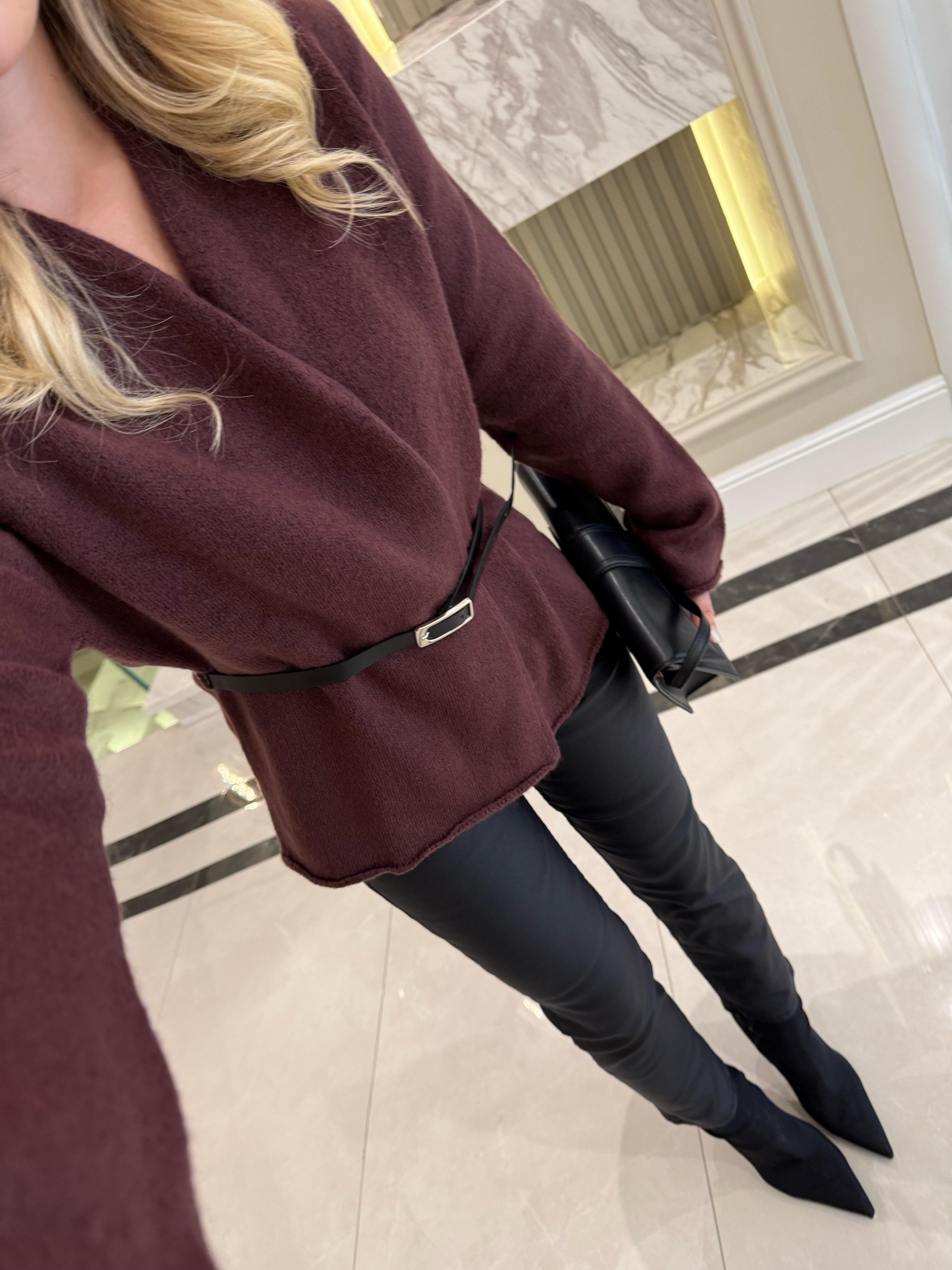 Cherry  Kemerli Hırka -1084