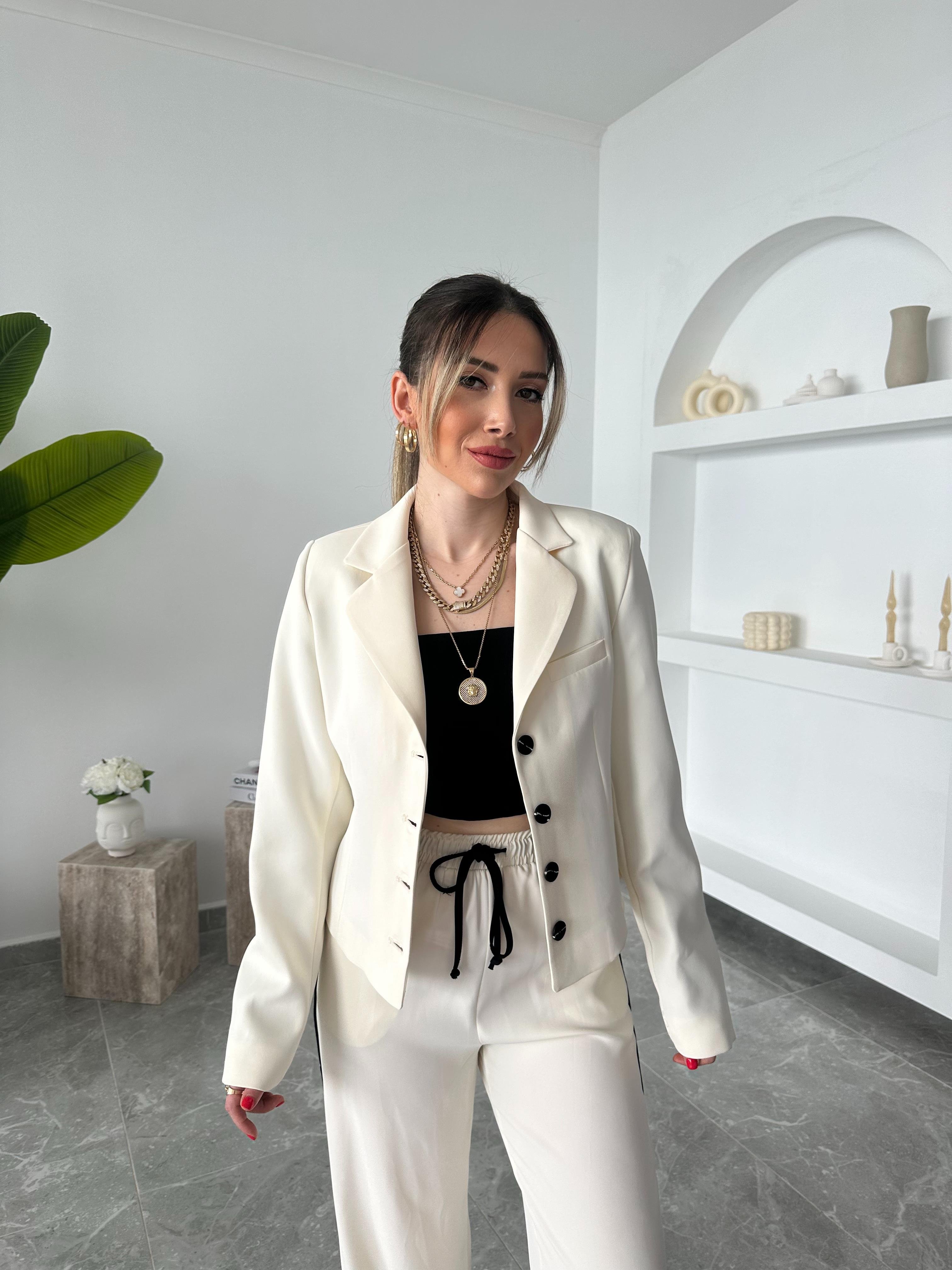 Ekru Premium Kalite Özel Seri Ceketli İkili Takım
