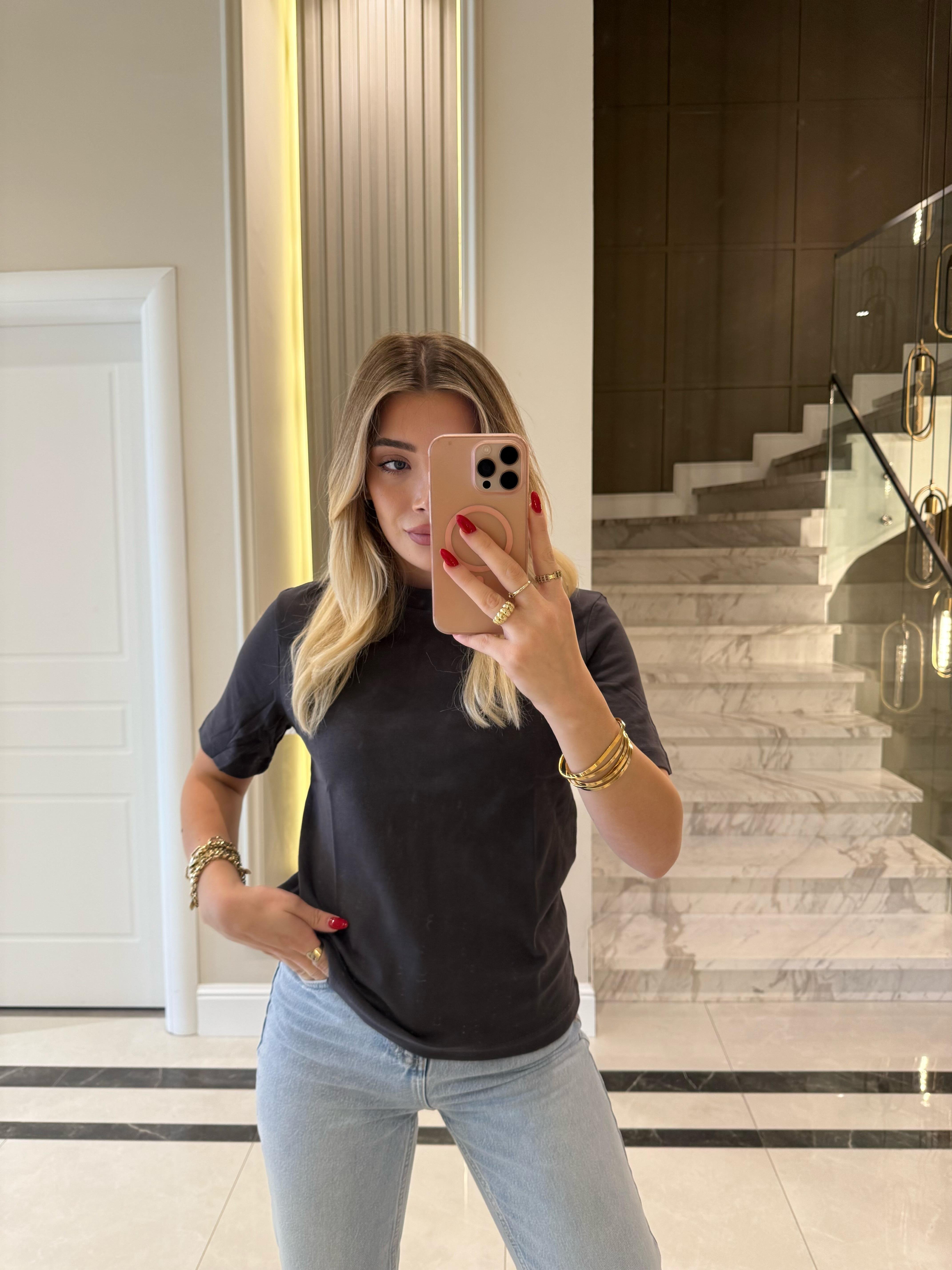 Füme Massı Kısa Kollu Basic Tişört