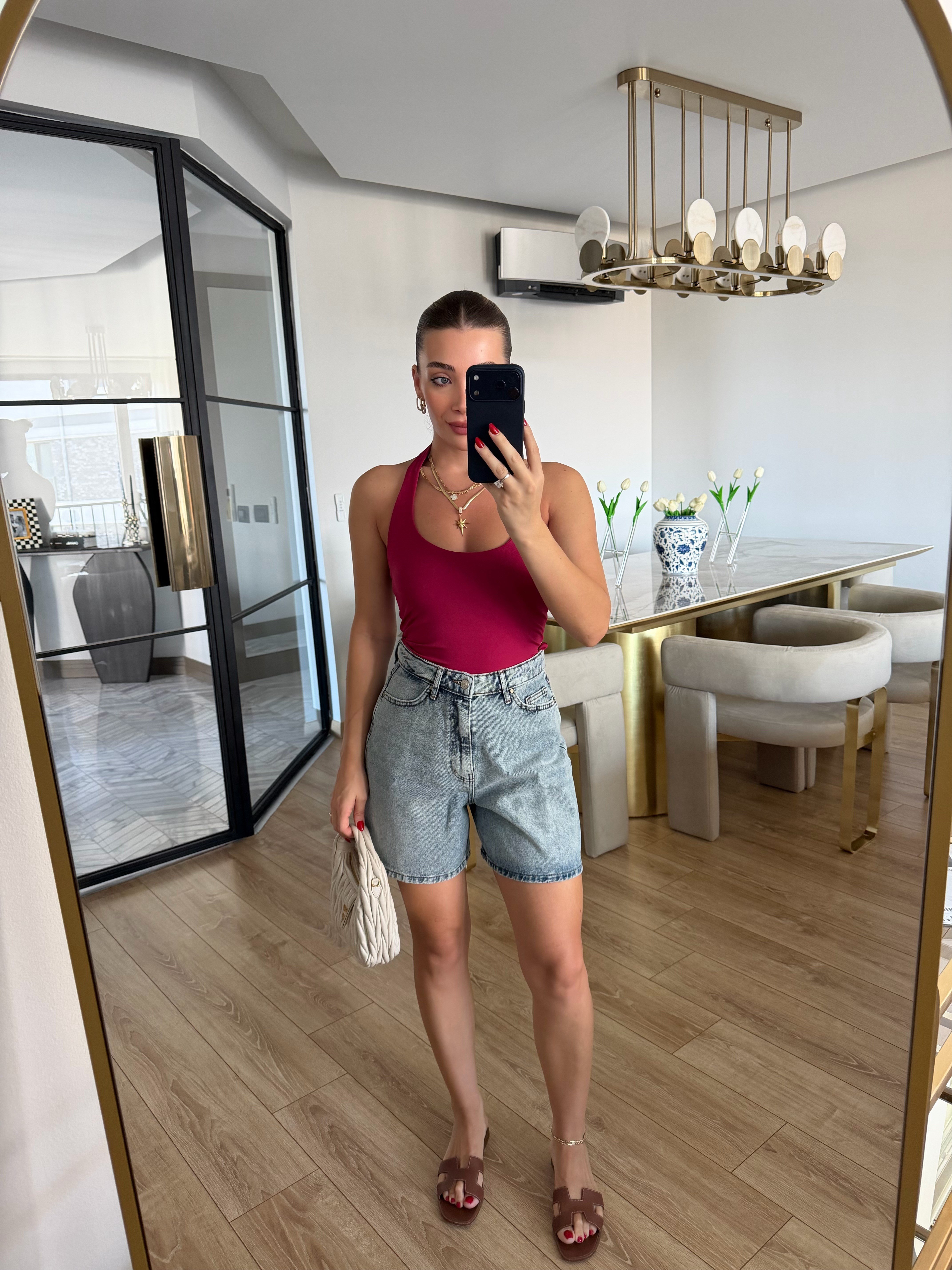 Koyu Fuşya Halter Yaka Top - 31753