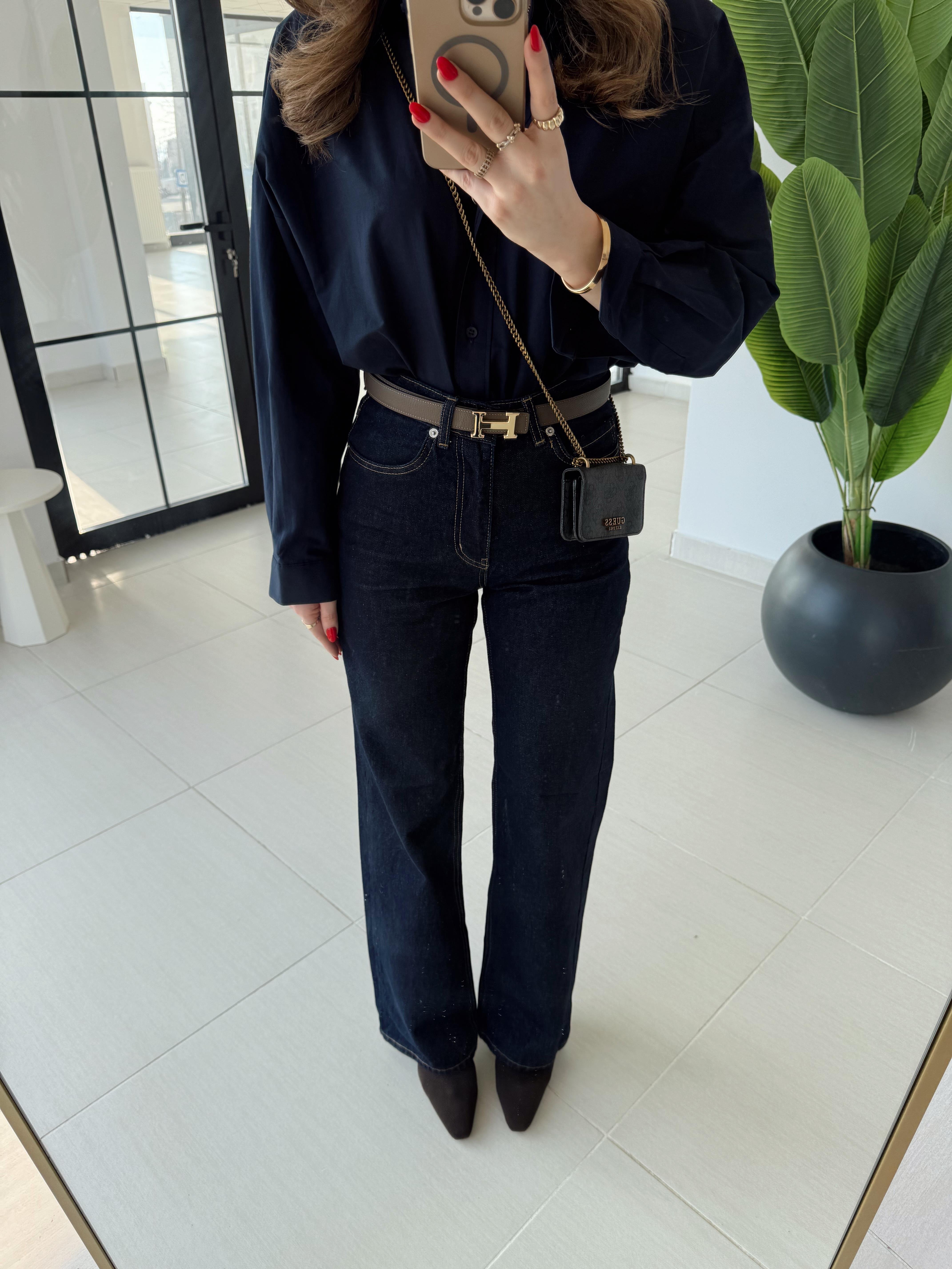 Koyu Lacivert Straight Jean ZR