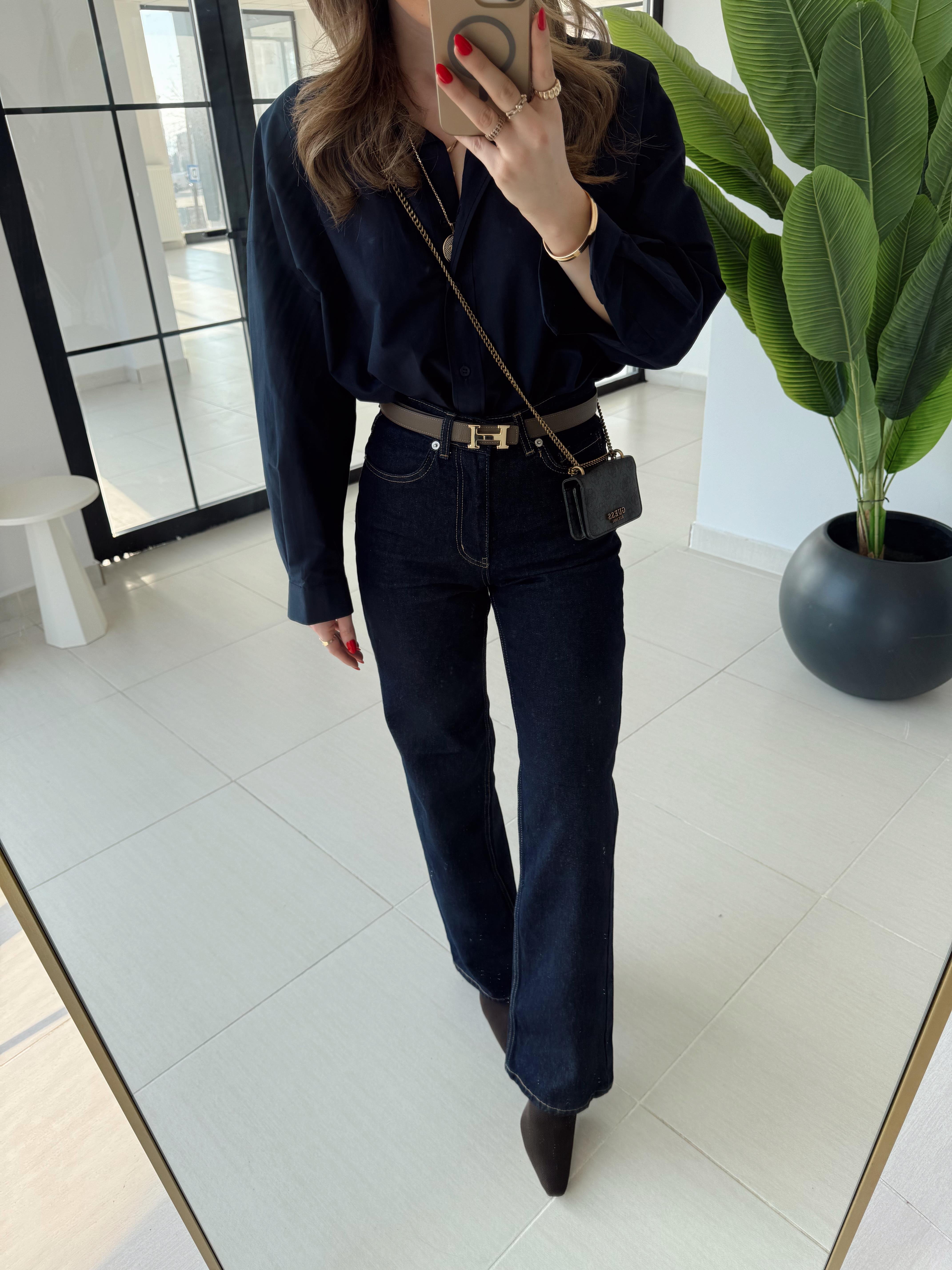 Koyu Lacivert Straight Jean ZR
