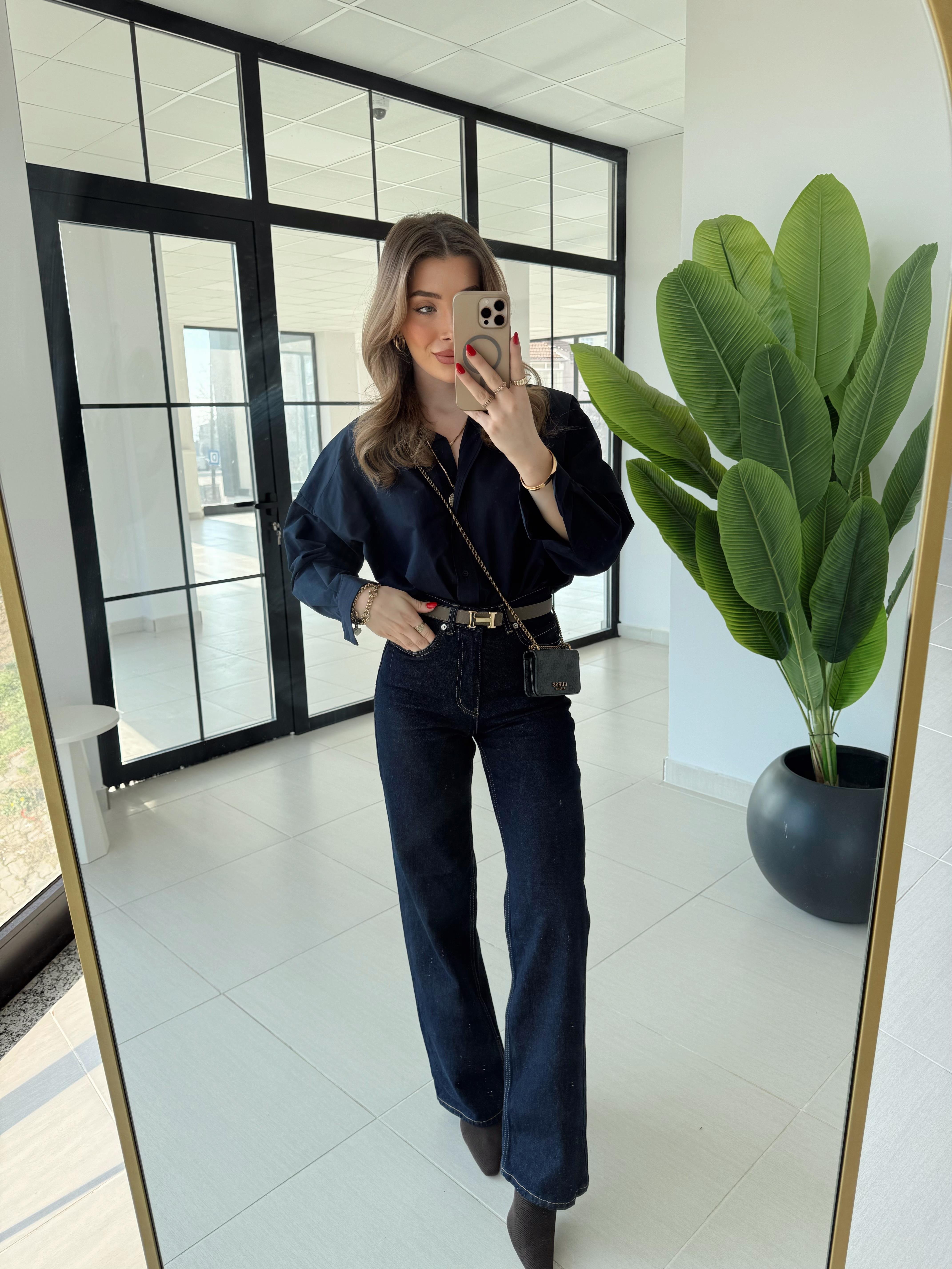 Koyu Lacivert Straight Jean ZR