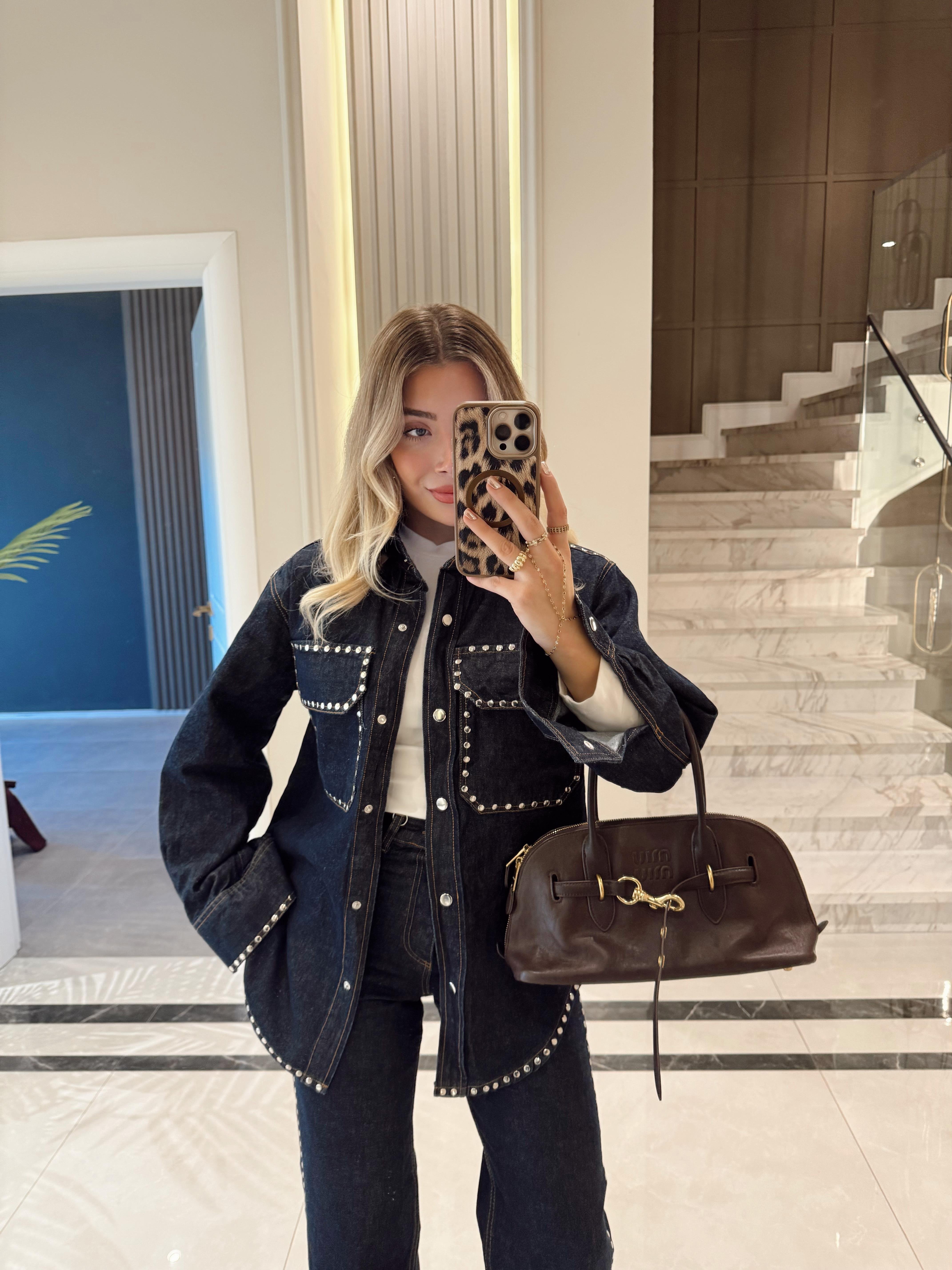 Koyu Mavi Droplu Denim Takım-0622