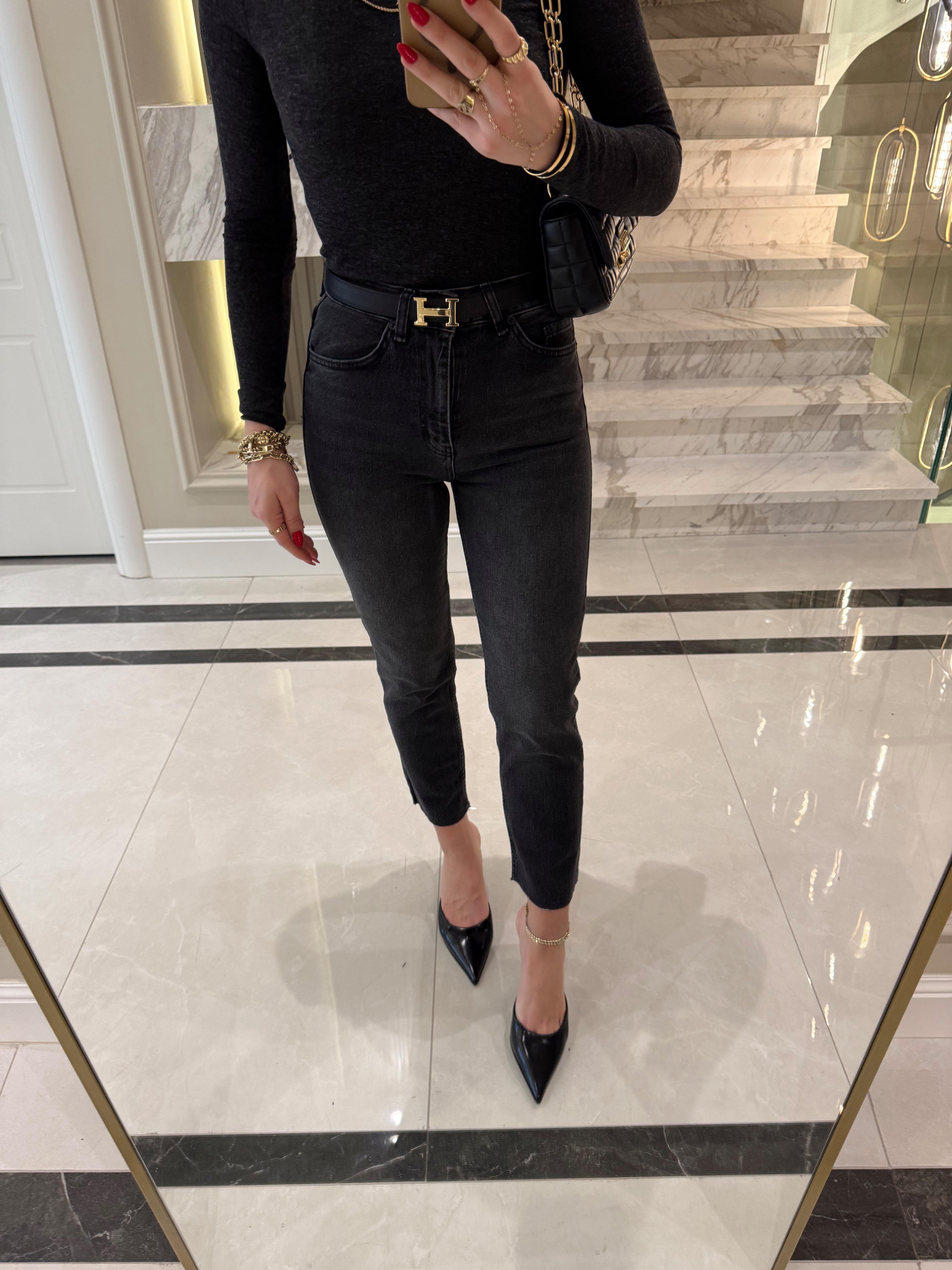 Likrasız Antrasit Boyfit Jean ZR