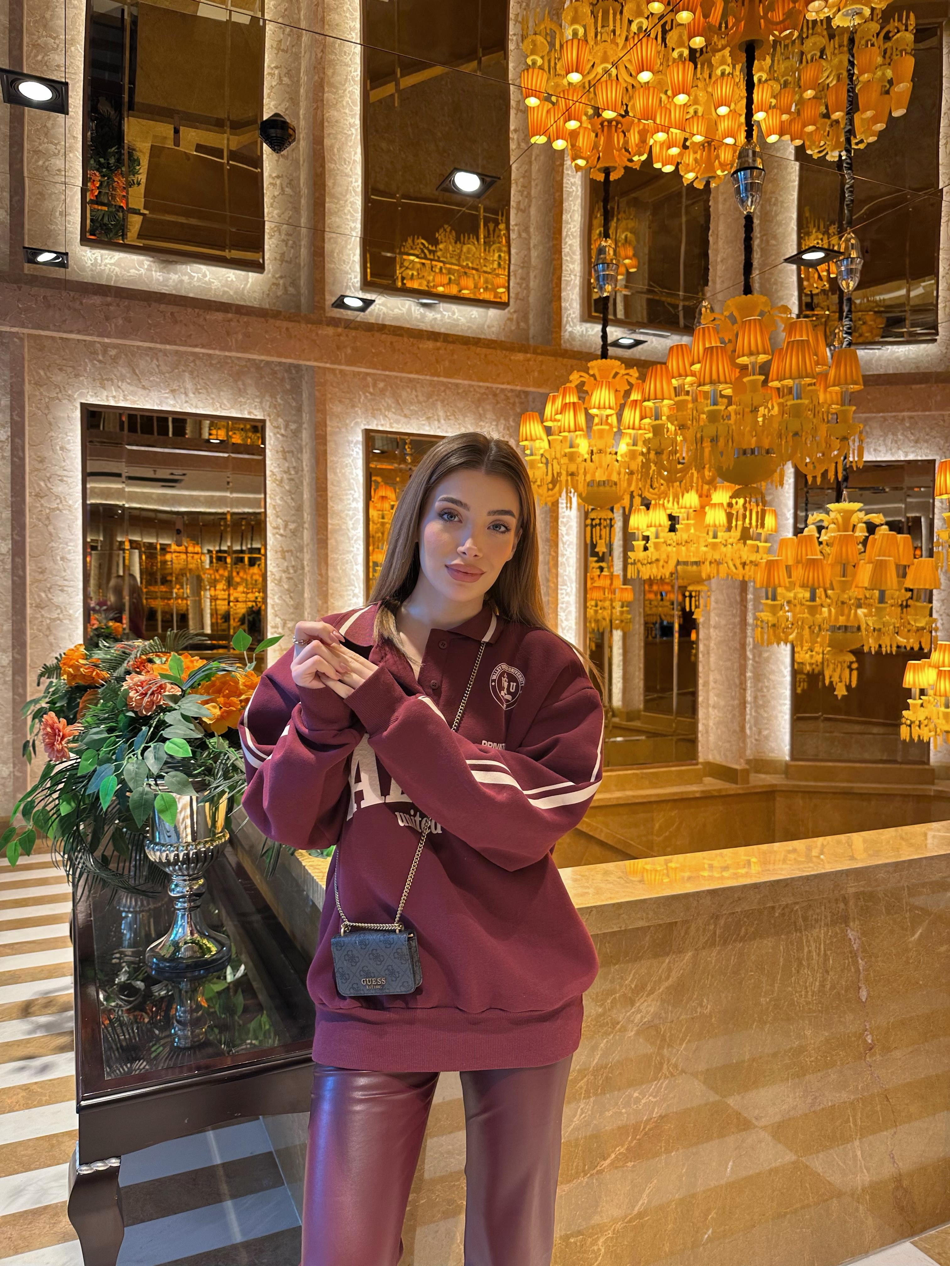 Marka Model Bordo Şardonlu Sweatshırt