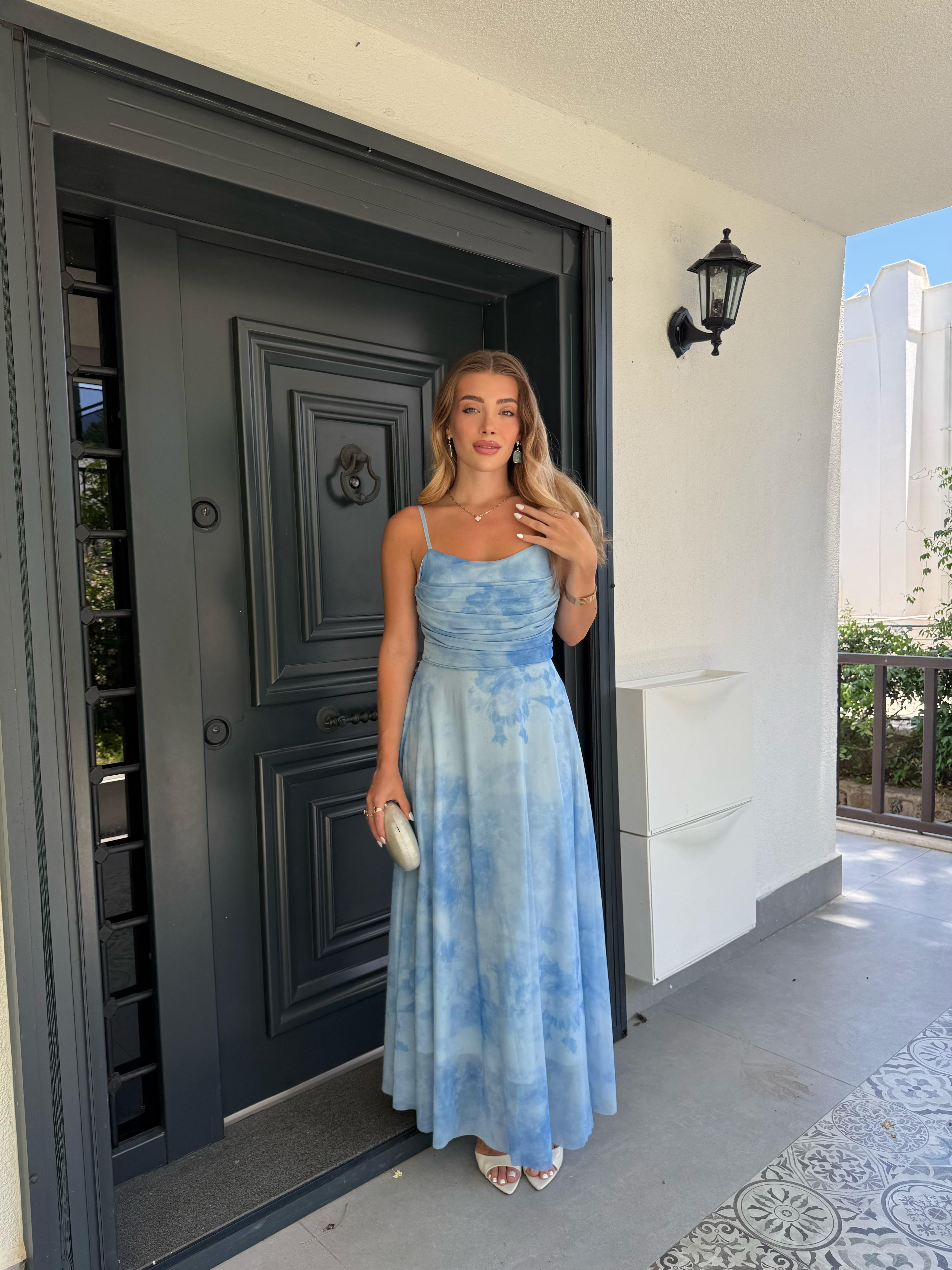 Mavi Sia Tül Elbise 