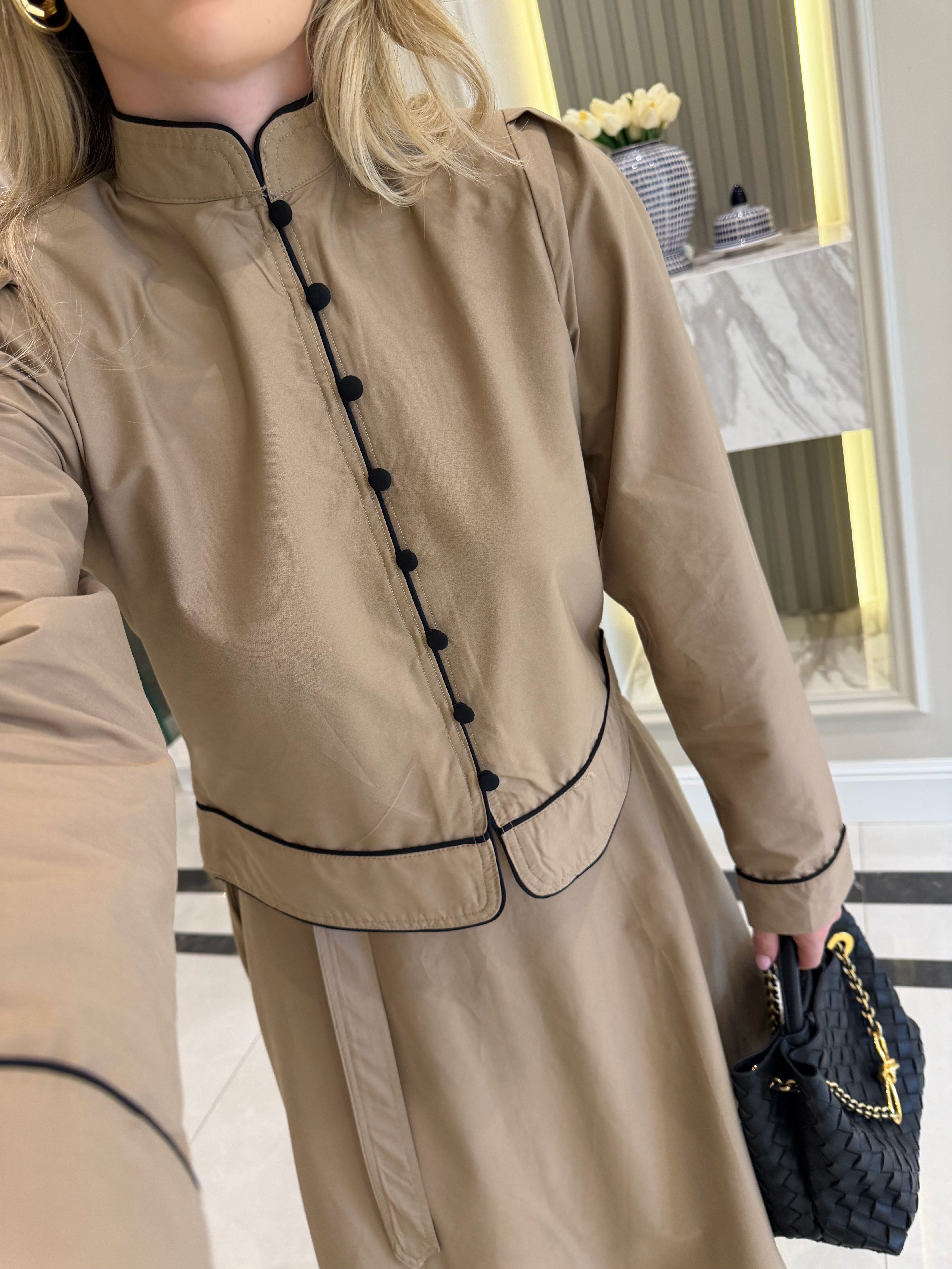 Mila Camel Şeritli Etekli Takım - 7688