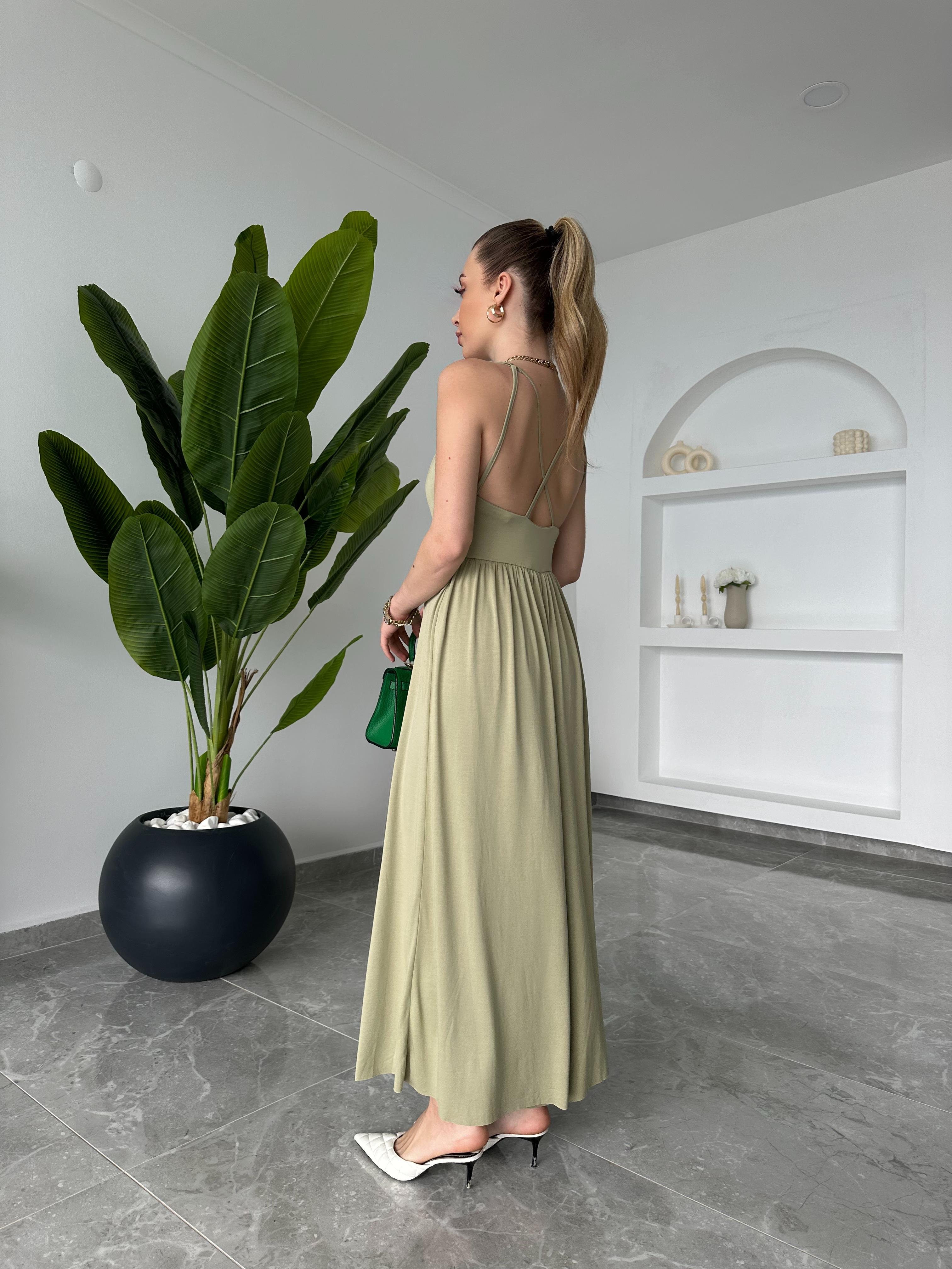 Mint Yeşil Modal Kumaş İp Askılı Tulum