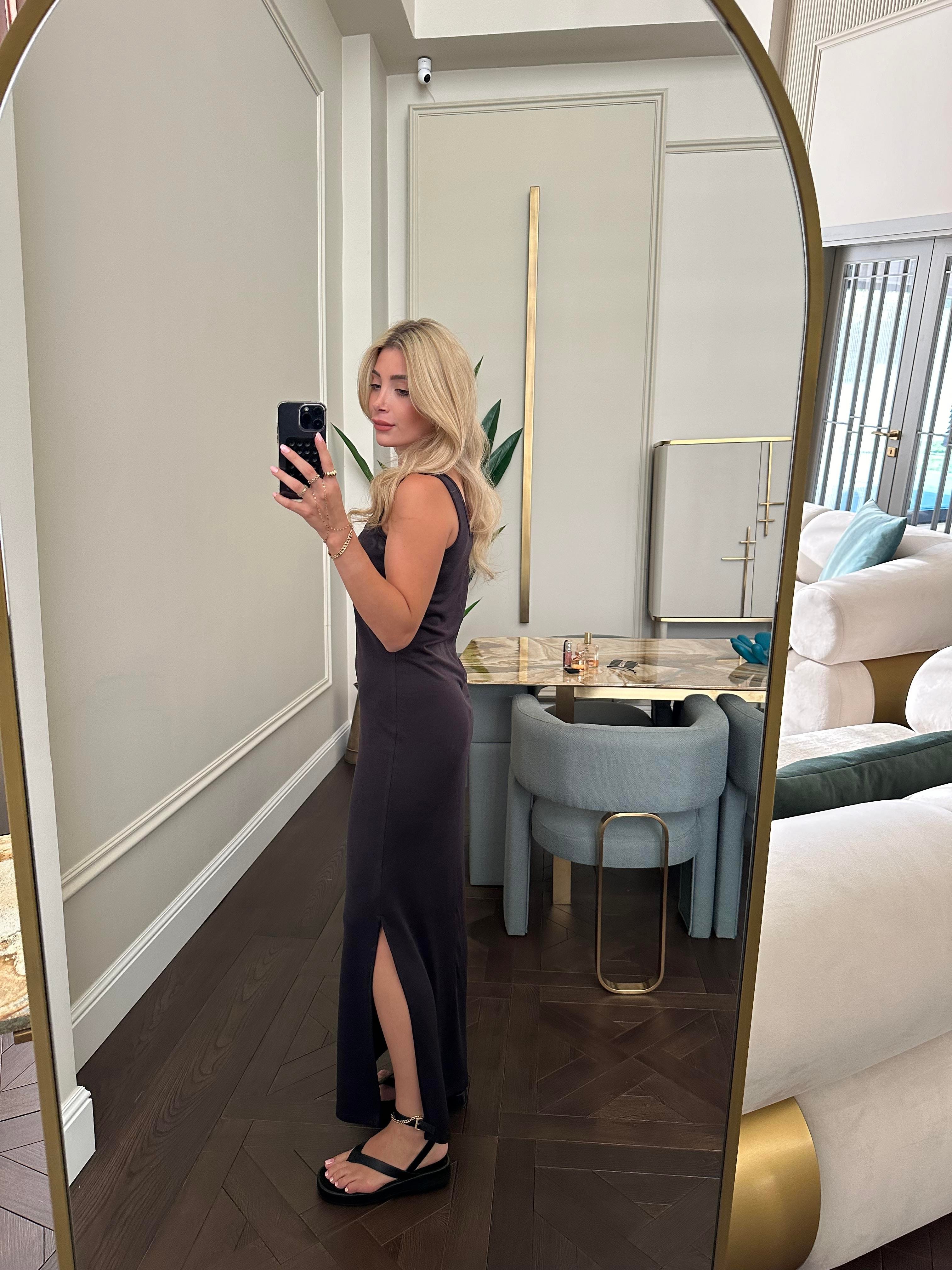 Modal Kumaş Petek Dokulu Basic Elbise