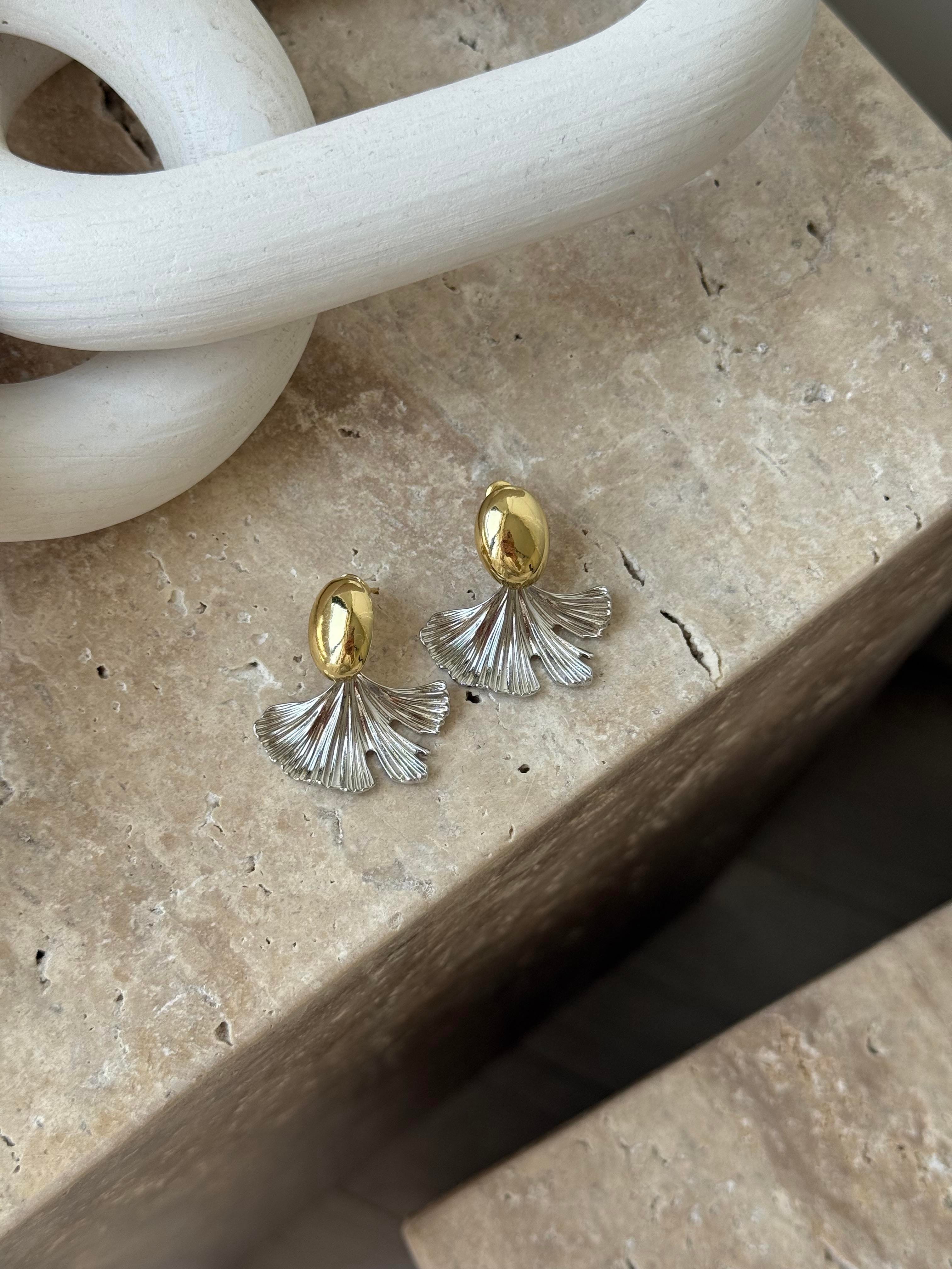 Moss Çift Renkli Küpe