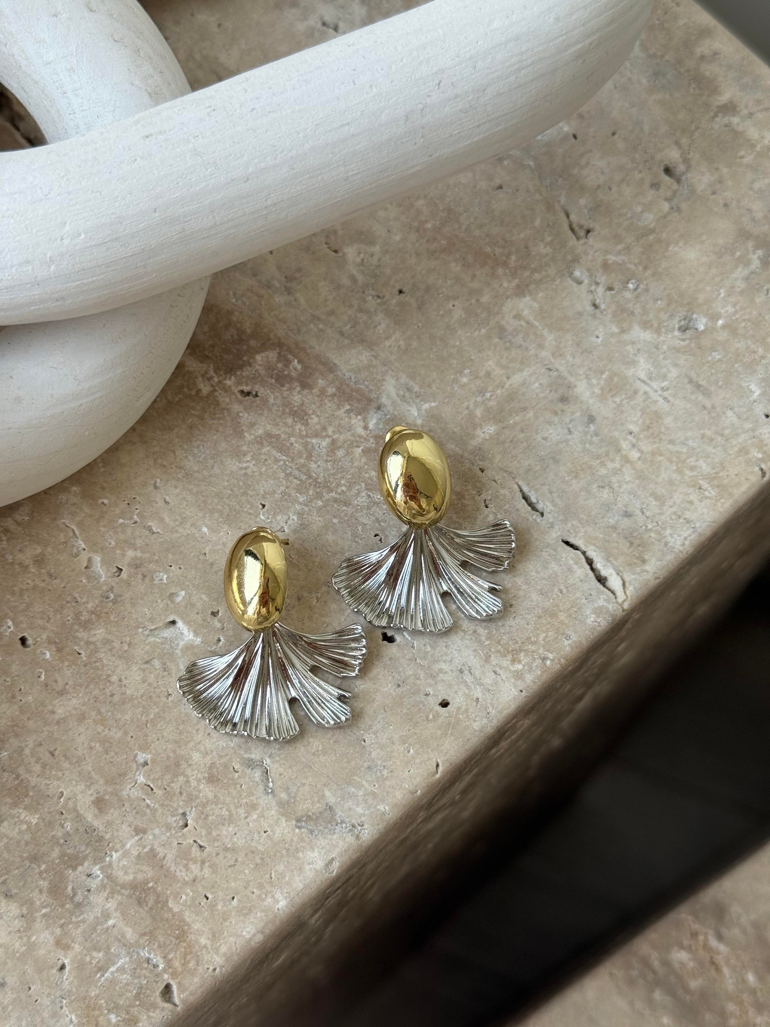 Moss Çift Renkli Küpe