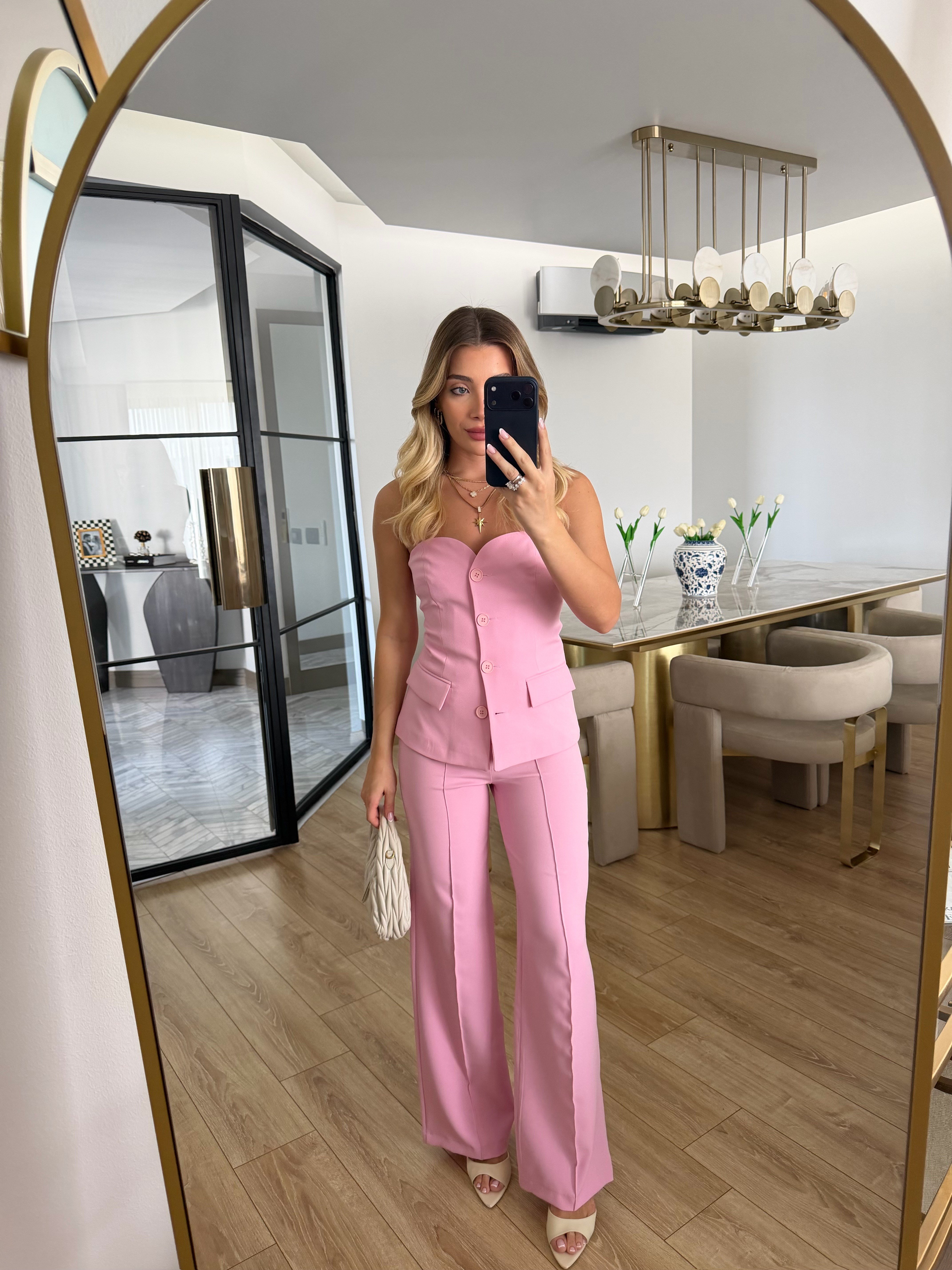 Pembe Bella Straplez İkili Takım
