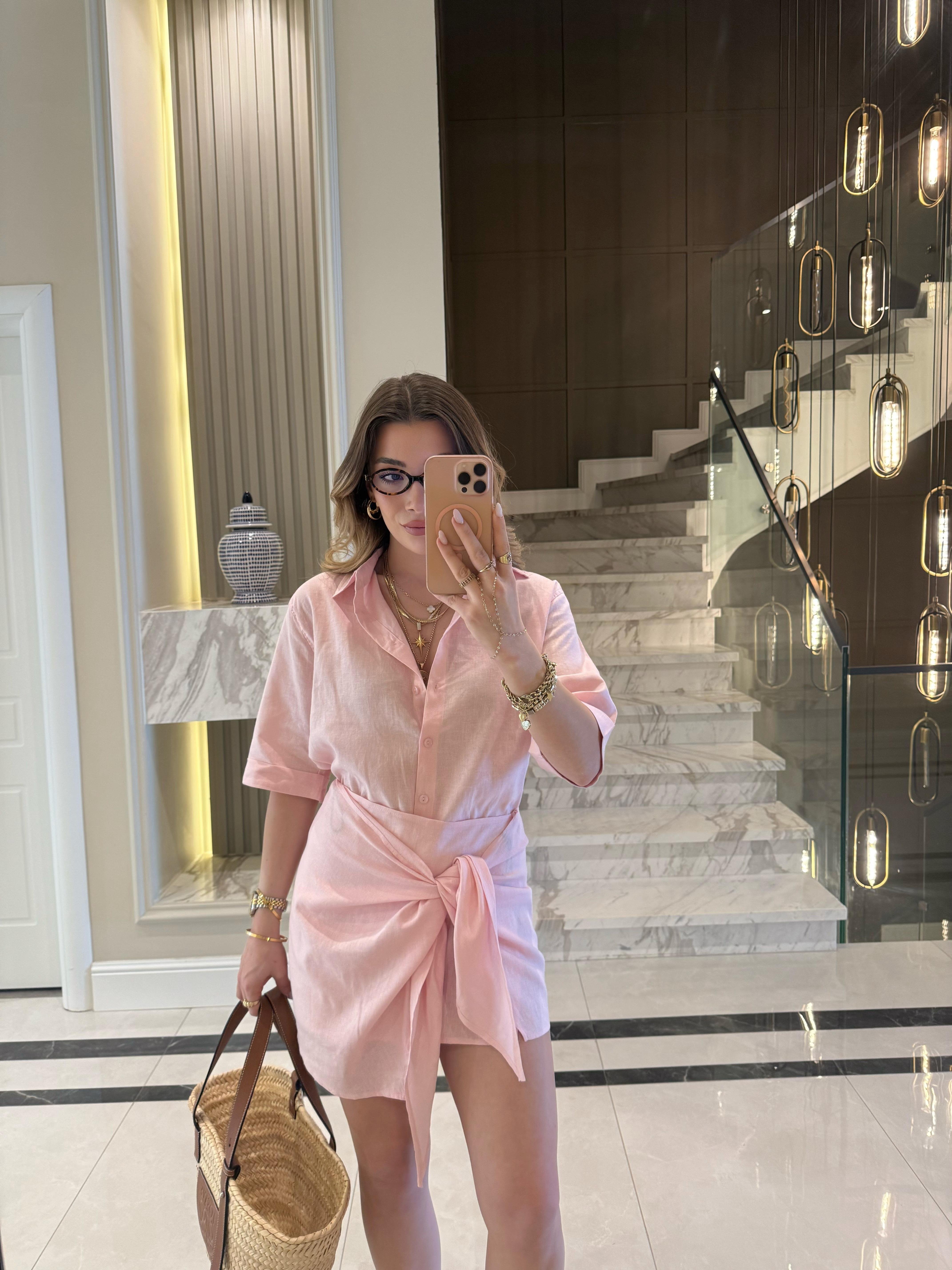 Pembe Eteği Bağlamalı İkili Takım