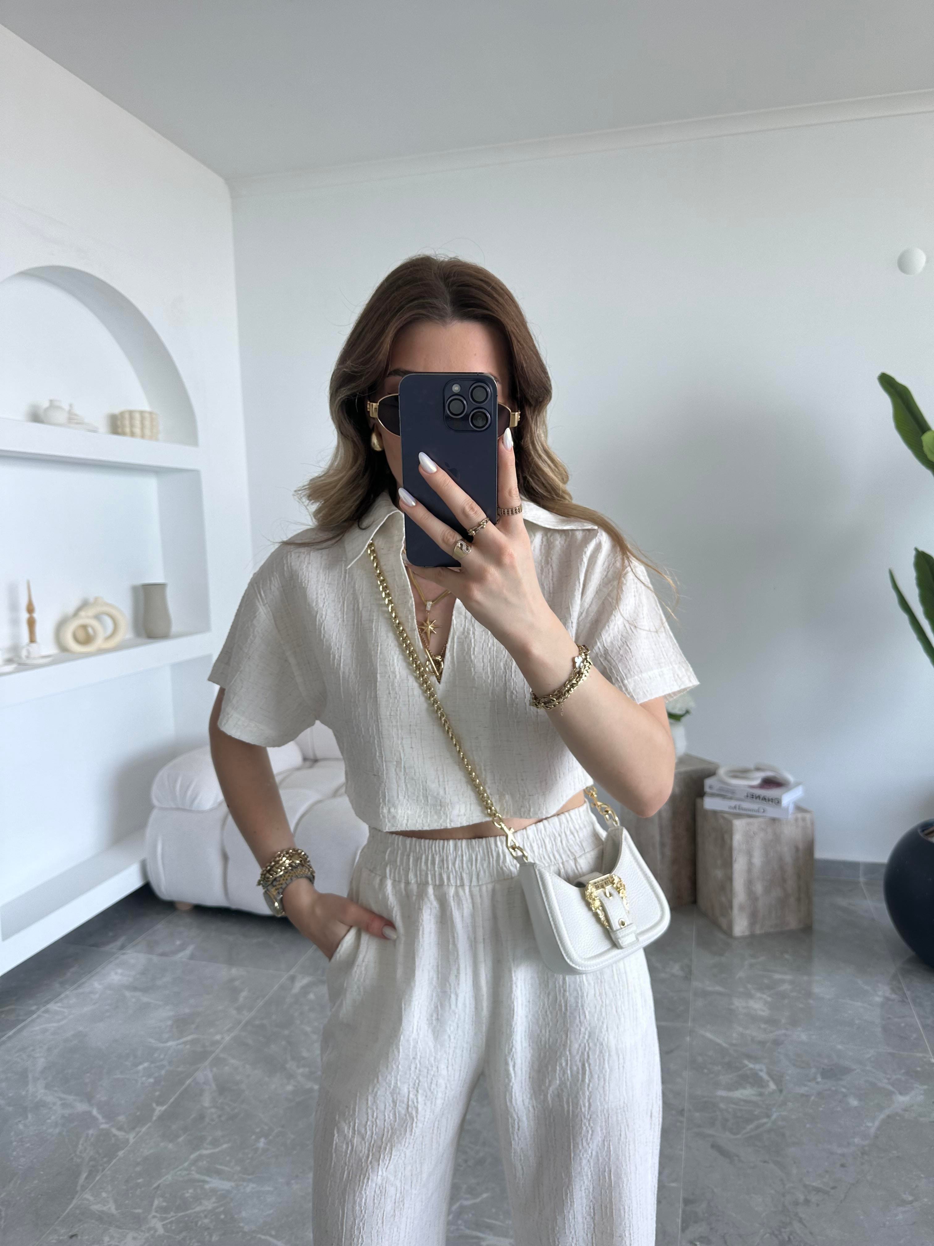 Premium Dokulu Şort Astarlı İkili Takım
