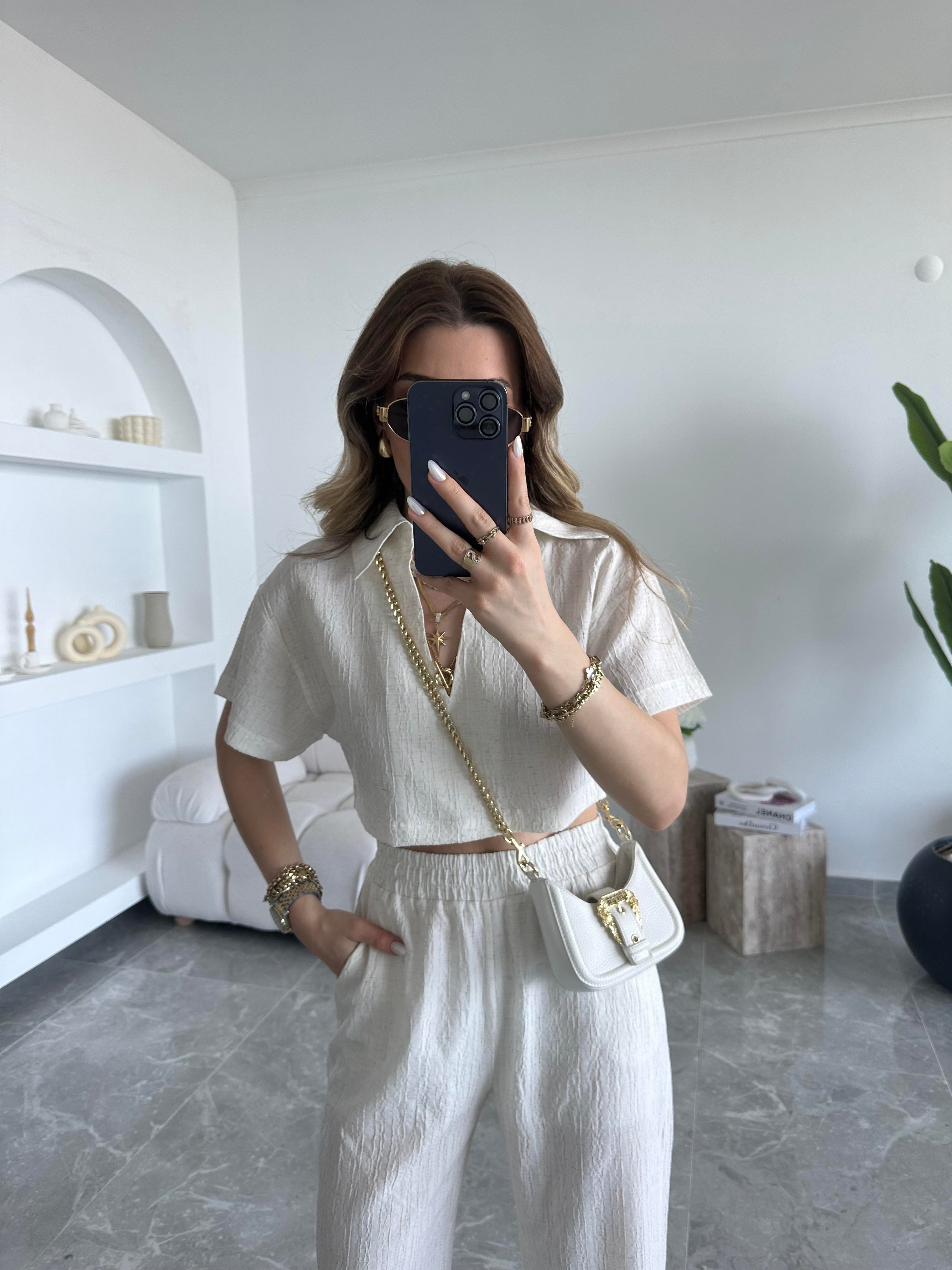 Premium Dokulu Şort Astarlı İkili Takım