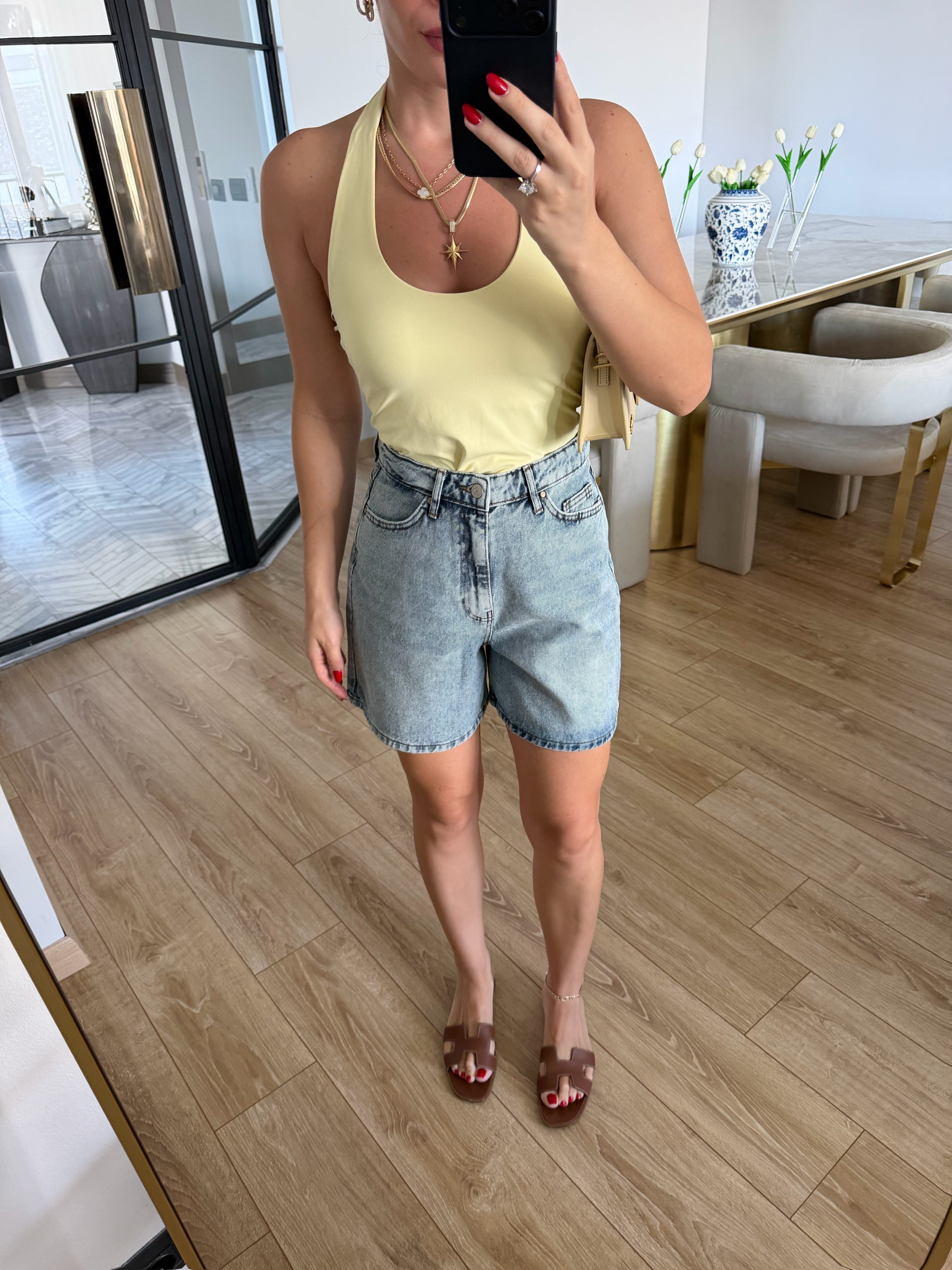 Sarı Halter Yaka Top - 31753