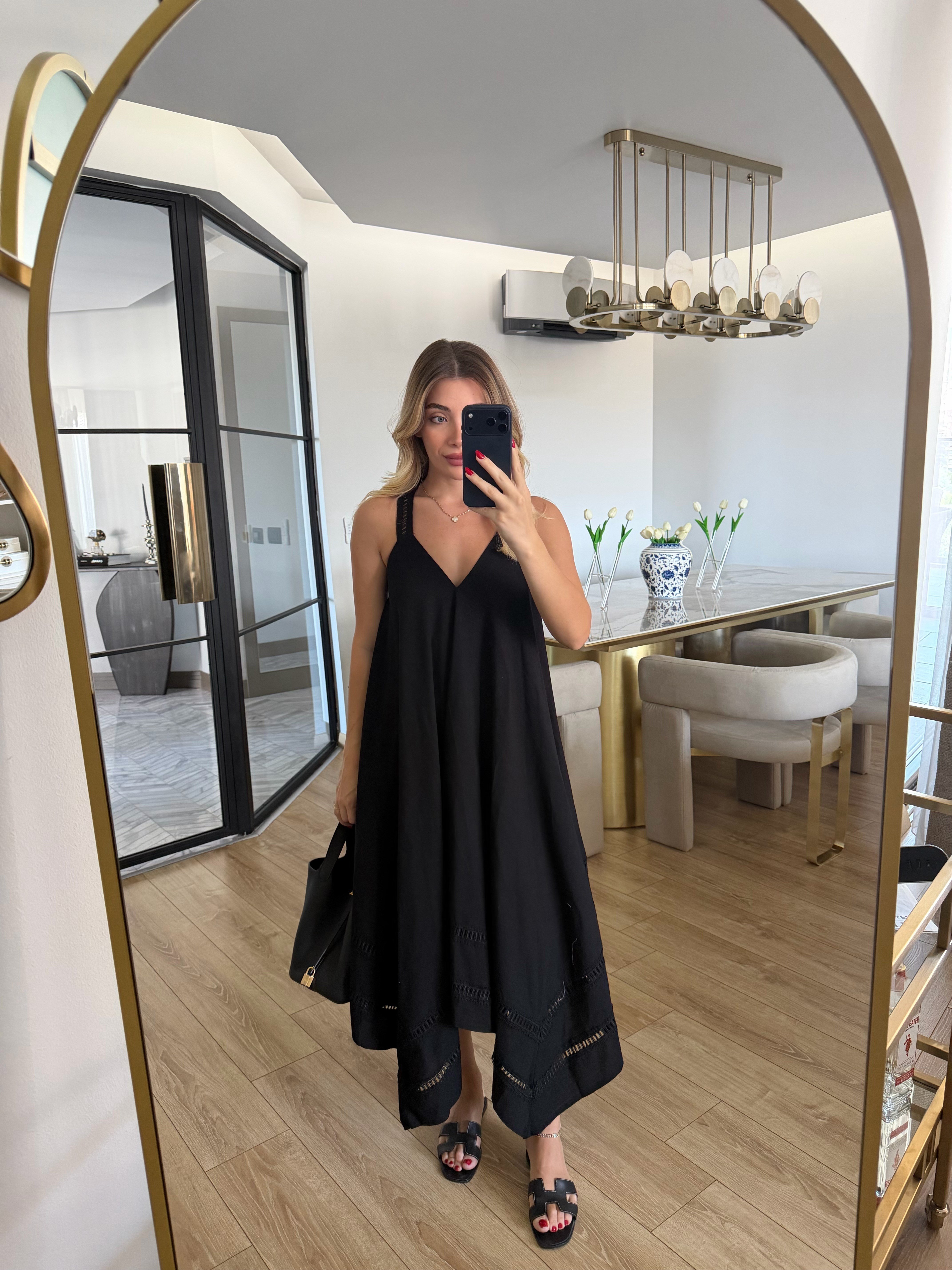 Siyah A Kesim Elbise-37623