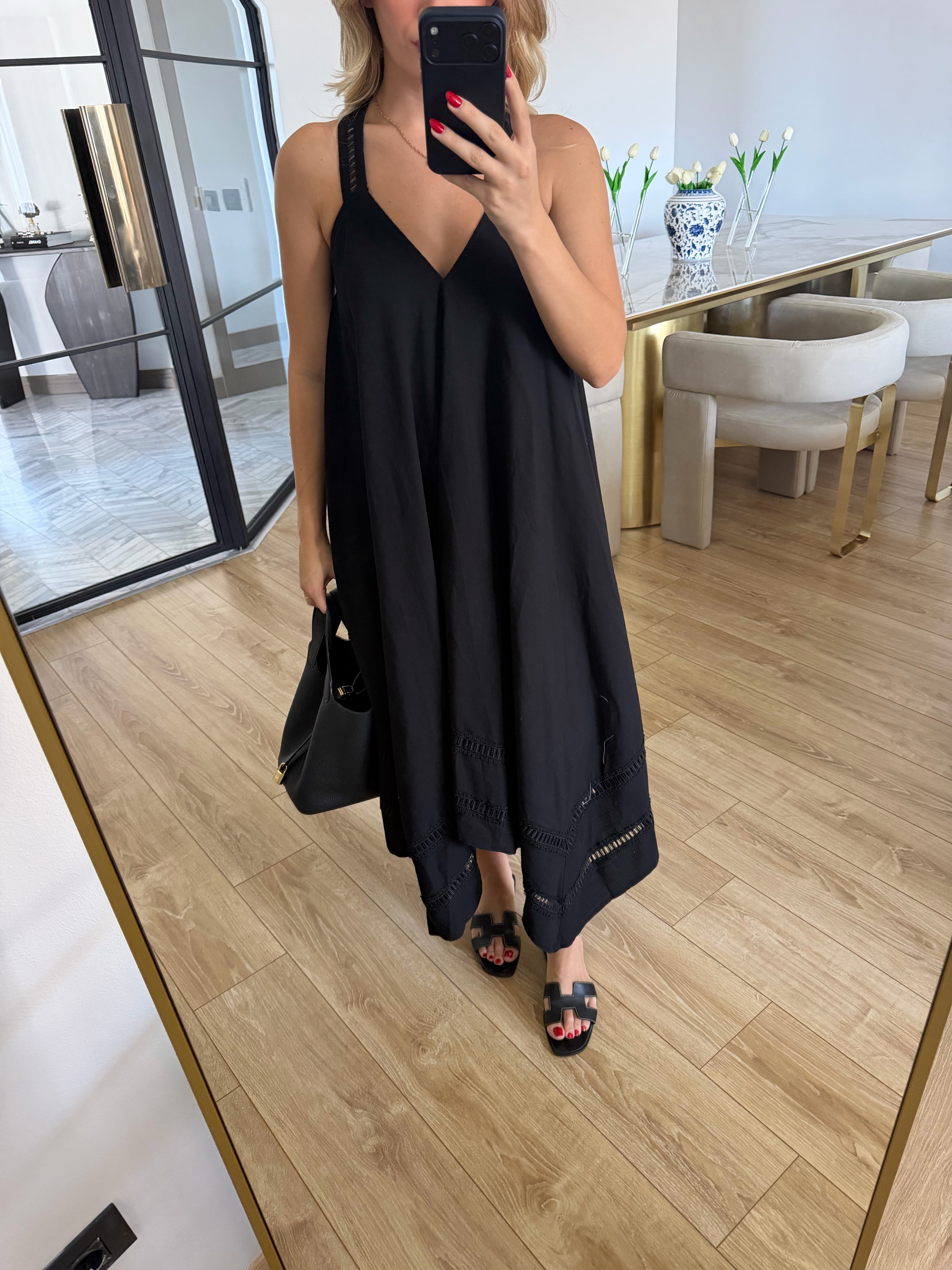 Siyah A Kesim Elbise-37623