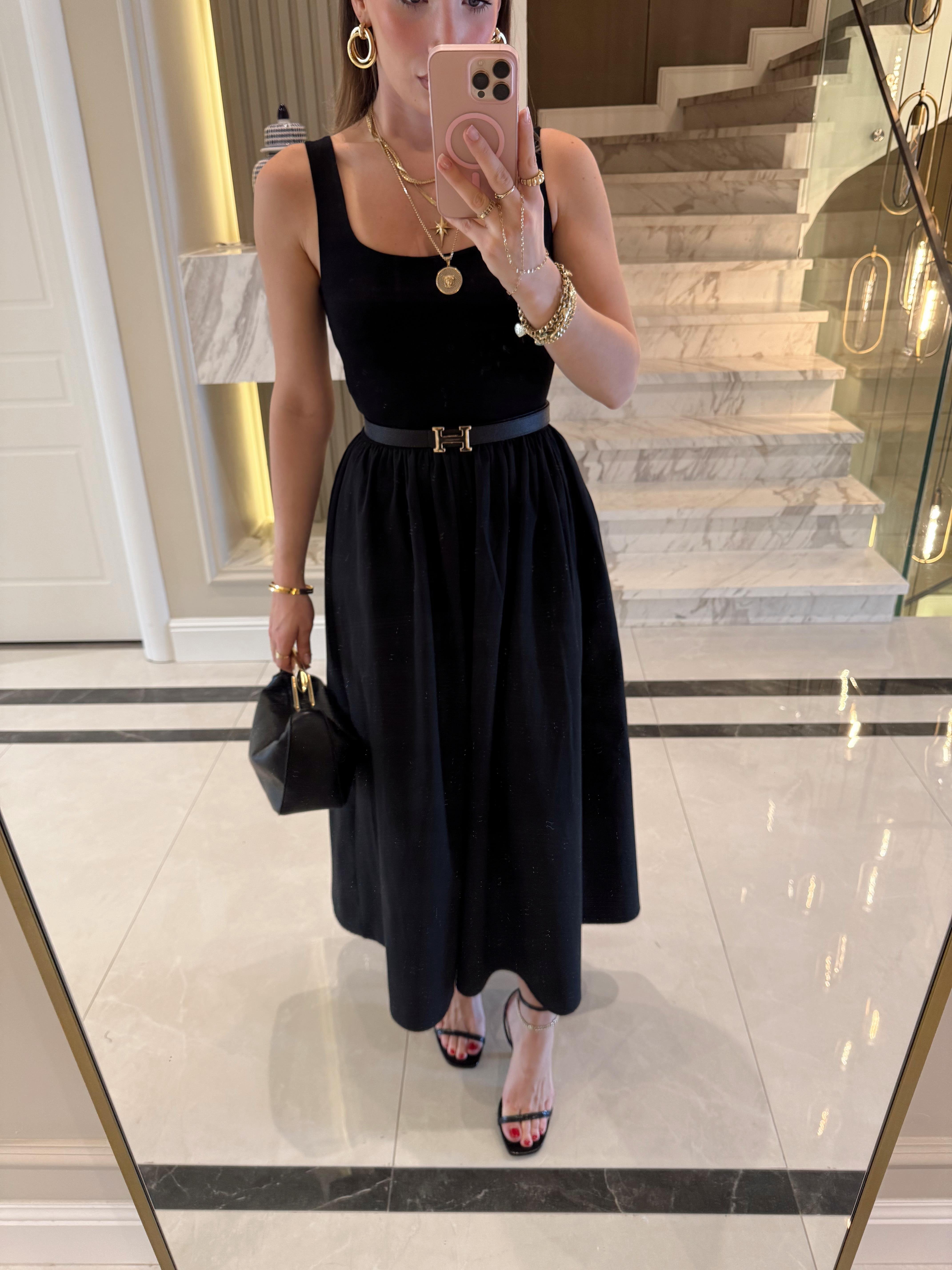 Siyah Baden Elbise -202073